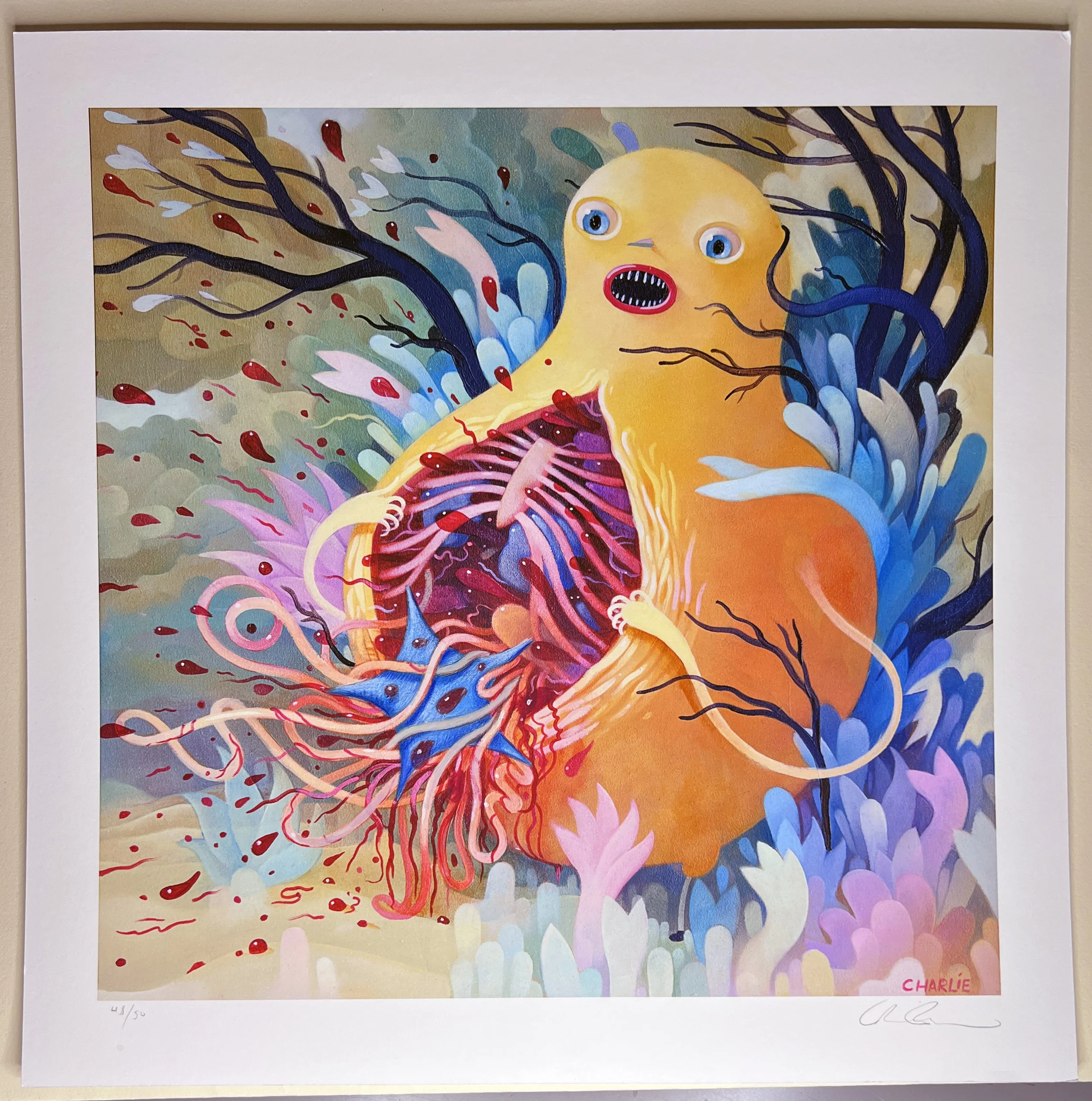 "GUTS GUST" BLUE STAR #1 Embellished Print