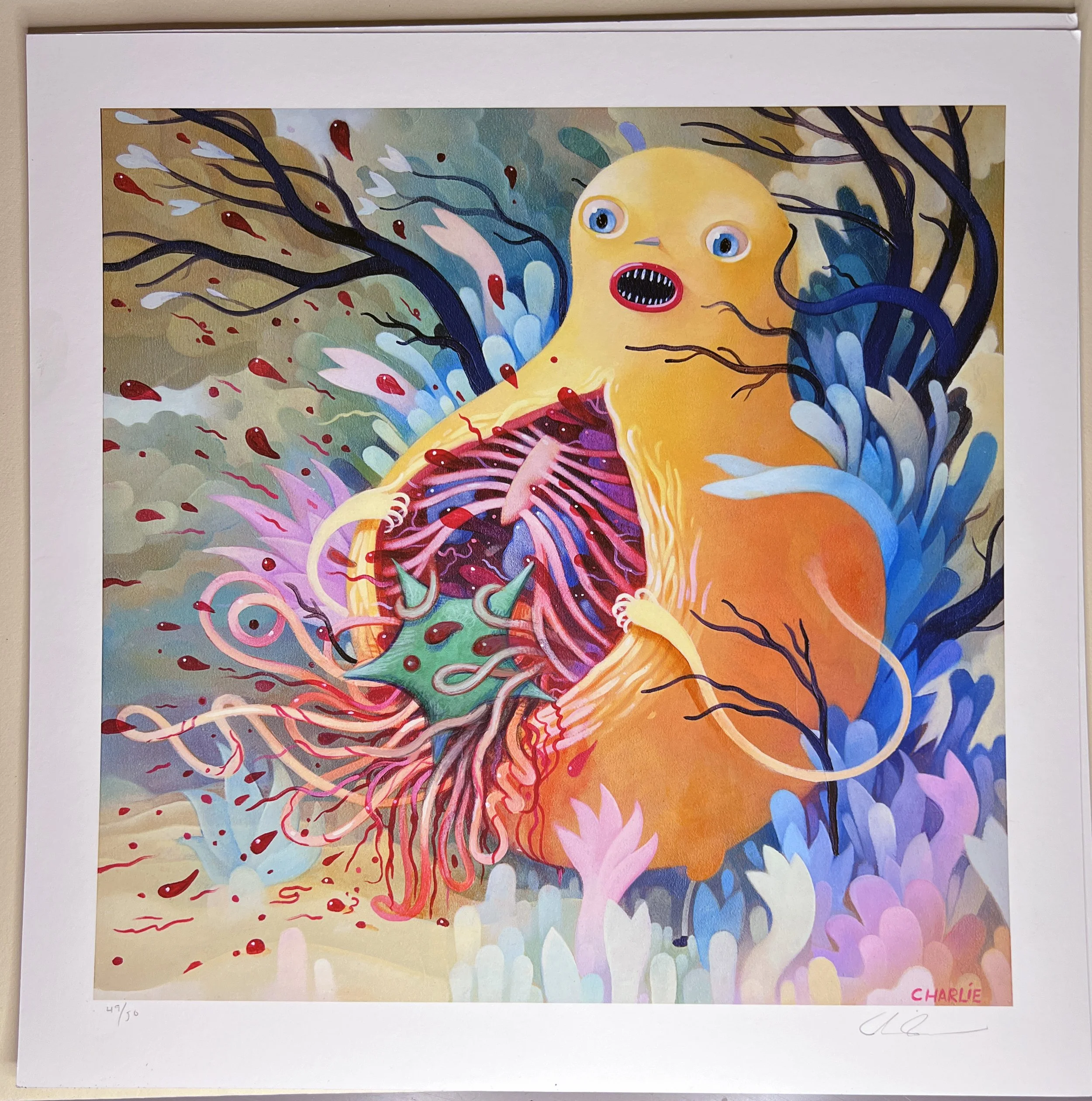 "GUTS GUST" GREEN STAR #3 Embellished Print
