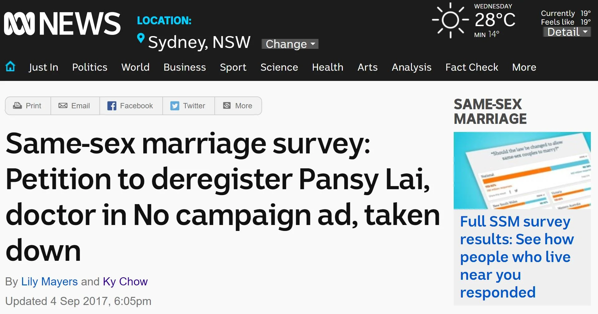 Written report for ABC News