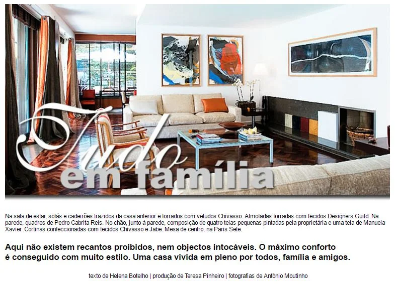 MÁXIMA INTERIORES MAGAZINE | "Tudo em família" (2010)