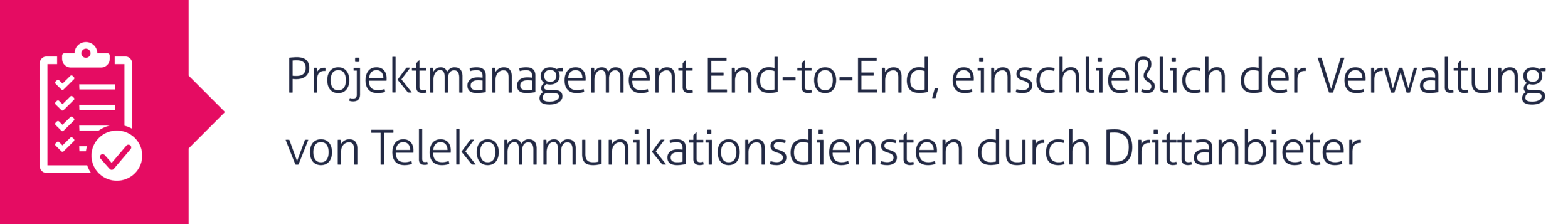 5. Projektmanagement End-to-End, einschließlich der Verwaltung von Telekommunikationsdiensten durch Drittanbieter