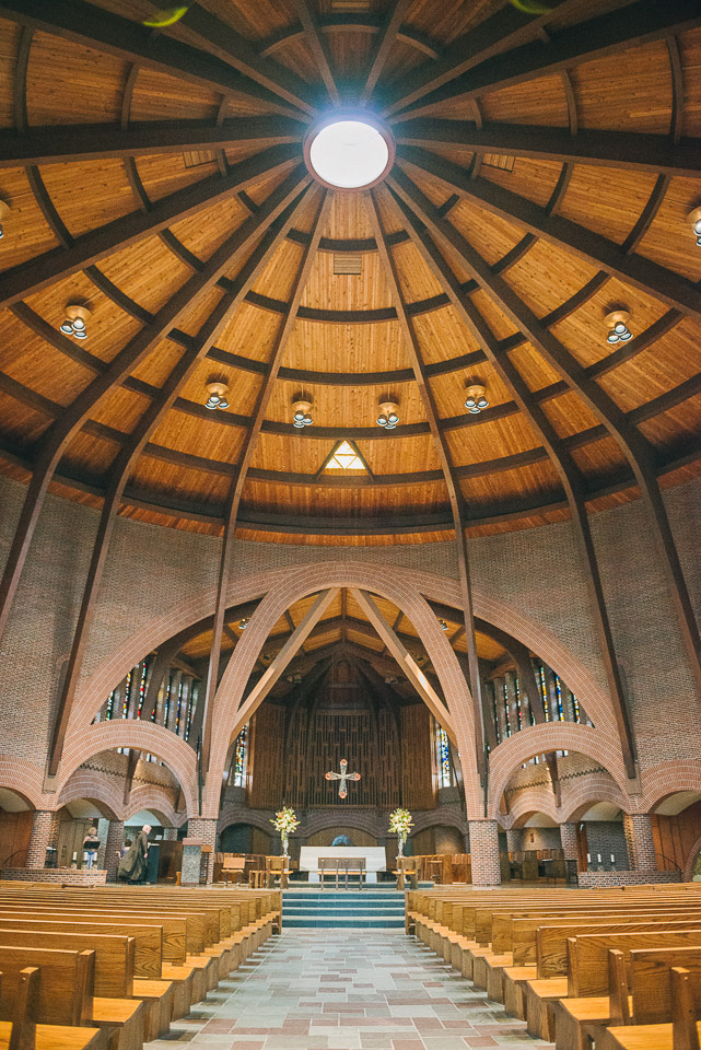 NH Wedding Photographer: inside chapel at Saint A's