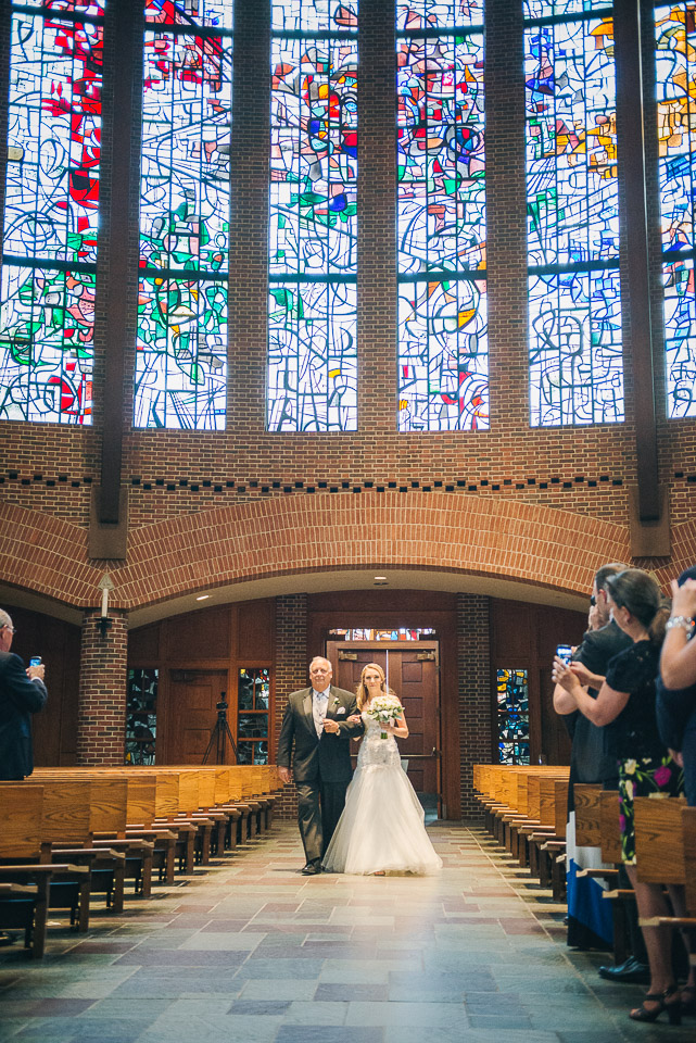 NH Wedding Photographer: processional father and bride