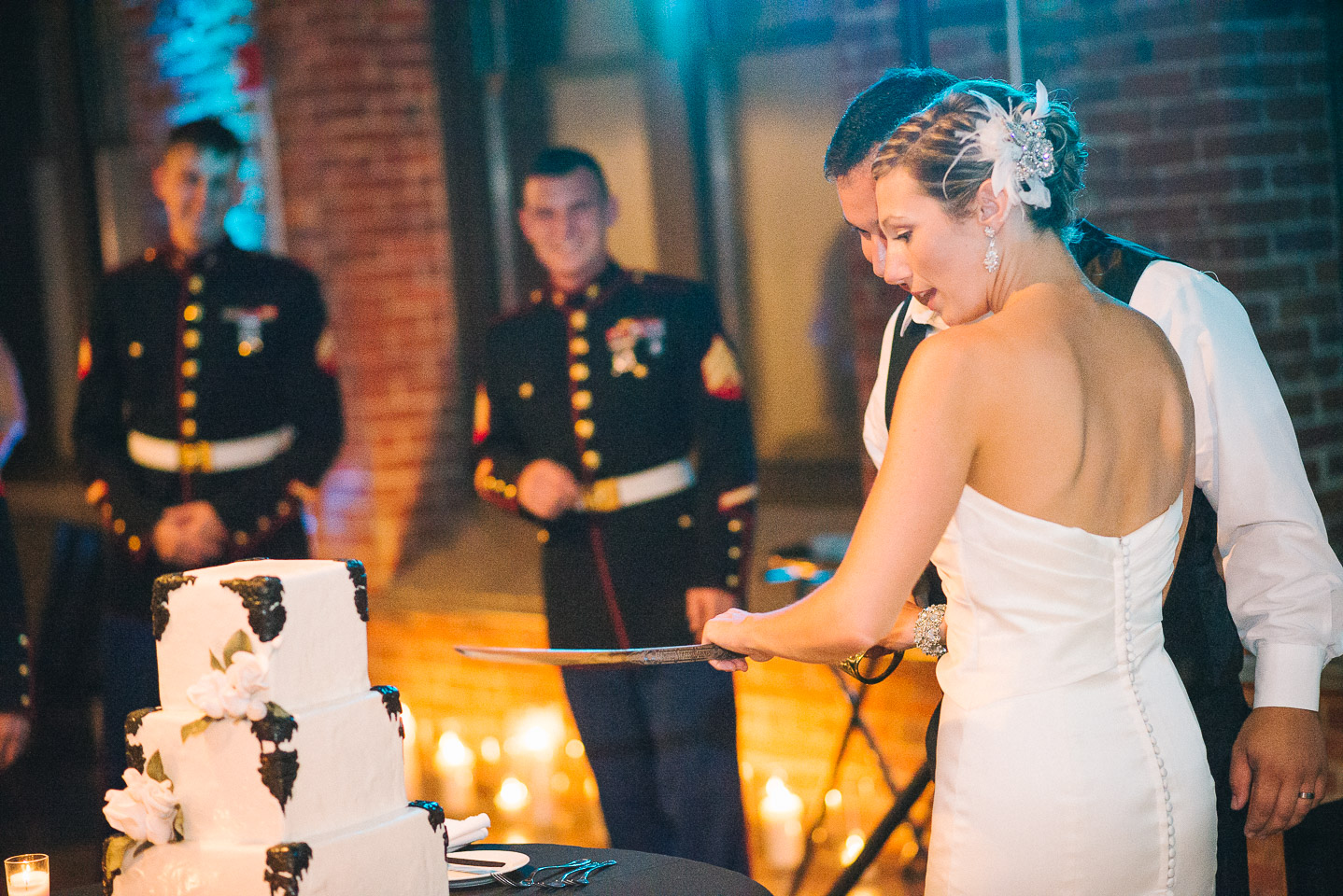 NH Wedding Photographer: cake cutting 