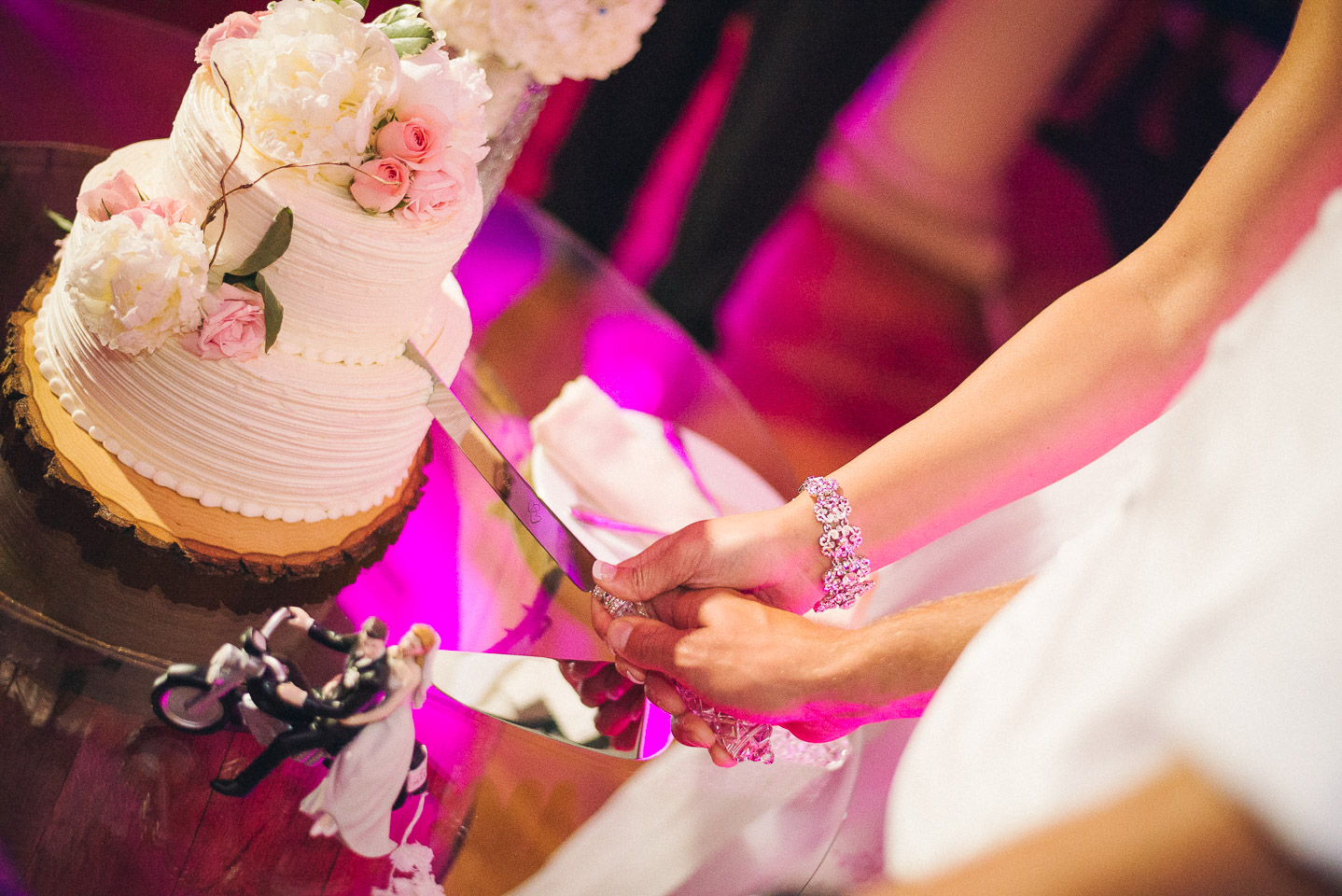 NH Wedding Photographer: cake cutting