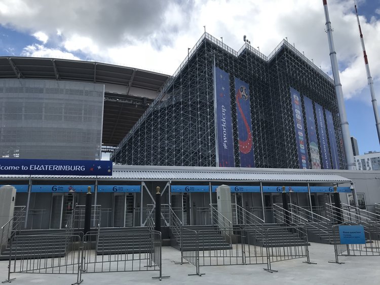 Not everyone thought it's a good idea. The temporary stand in Central Stadium (Photo: Uri Levy)