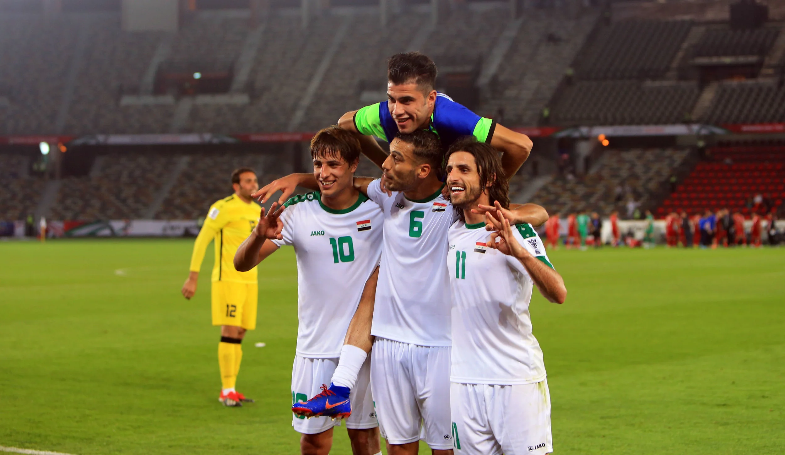 Mohanad Ali, Ali Adnan and Humam Tariq, brought the first win to Iraq (2019 Asian Football Confederation (AFC))