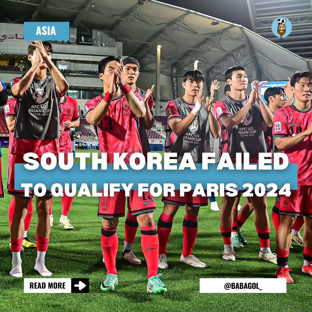 SHOCKING! 😳

South Korea 🇰🇷 failed to qualify for the @olympics for the first time in 3️⃣6️⃣ years after losing to Indonesia 🇮🇩 in the penalty shoot-out!

Certainly the biggest upset in the tourny so far? 

#keepingfootballreal