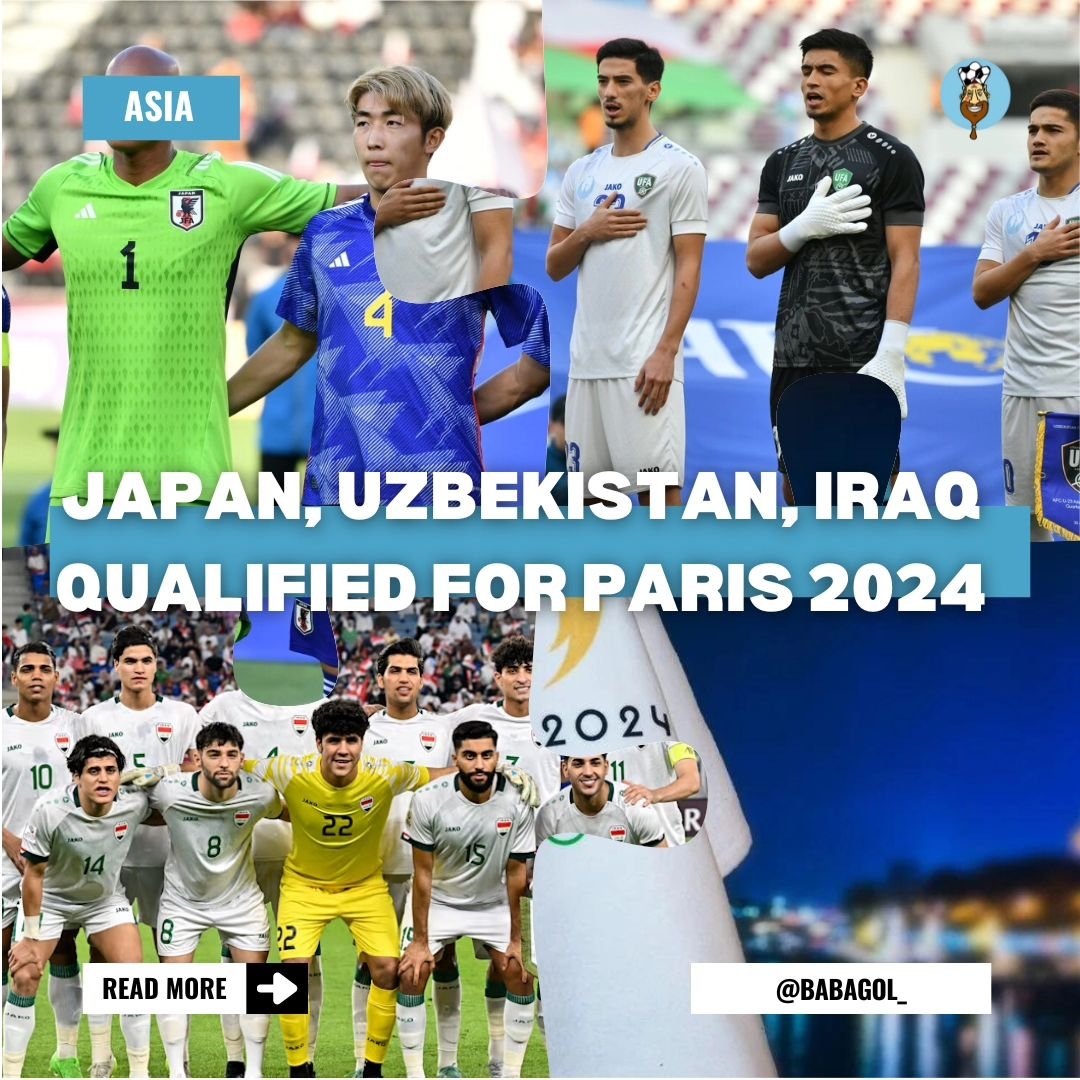 Following Iraq 🇮🇶's 2-1 victory over Indonesia 🇮🇩 three nations from AFC are QUALIFIED for #paris2024🇫🇷 !

#keepingfootballreal