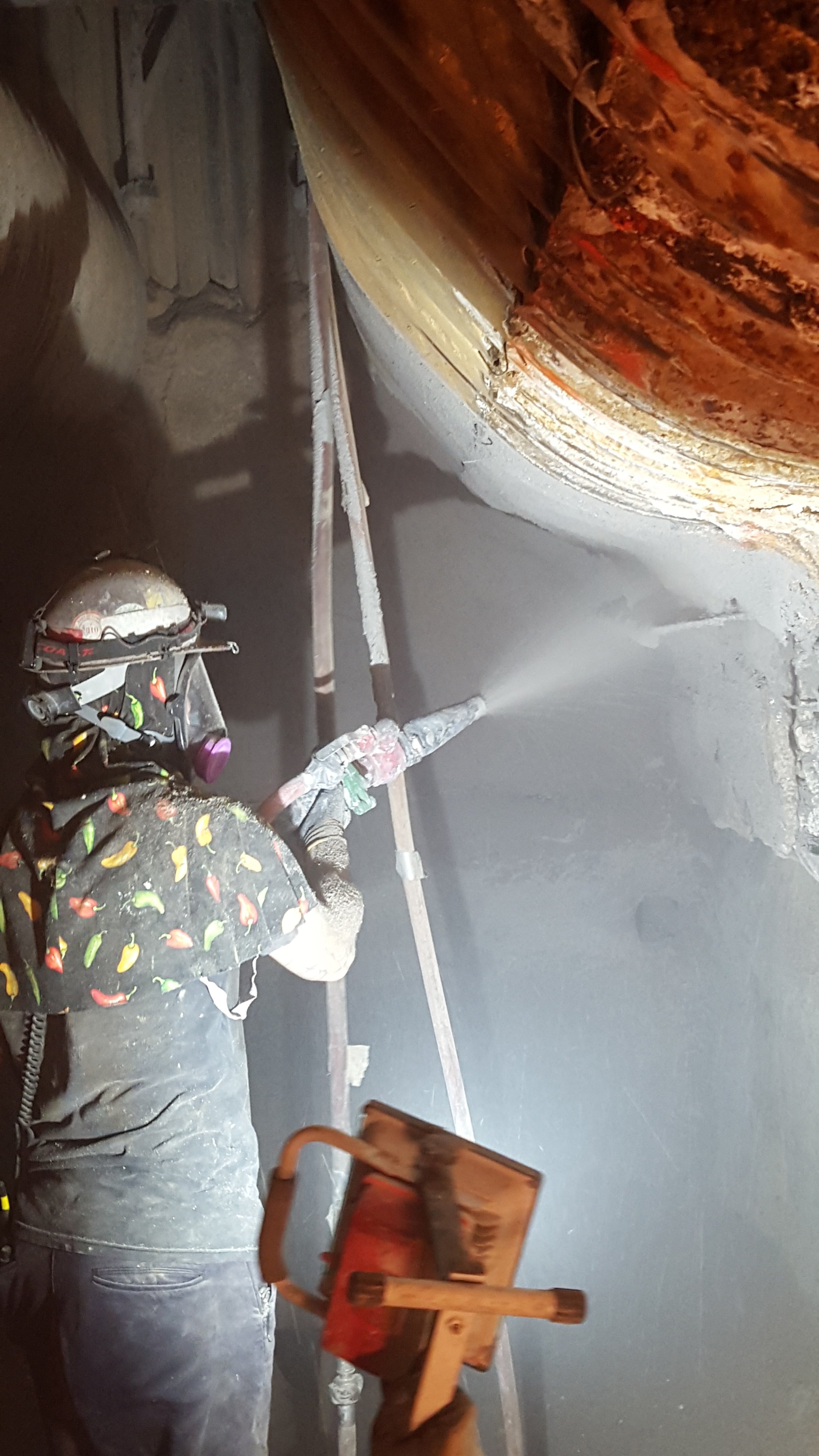 Wet Bottom Ash Hopper Shotcrete Repair - Coal Fired Power Plant