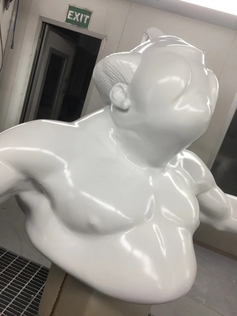 Tattooed Sumo sculpture