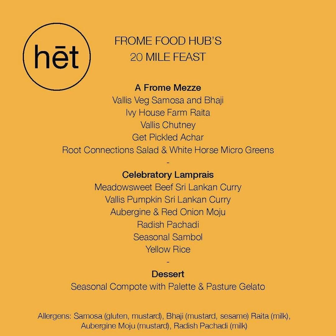 LOCAL MENU, LOCAL HEROES for @fromefoodhub x @het_frome x @projectsfrome 20-mile feast next week, ft.:

🥕 VALLIS VEG @vallisveg (1 mile from Frome) 
Progressive, agro-ecological market garden helping new entrants into growing

🥩 MEADOWSWEET @meadow