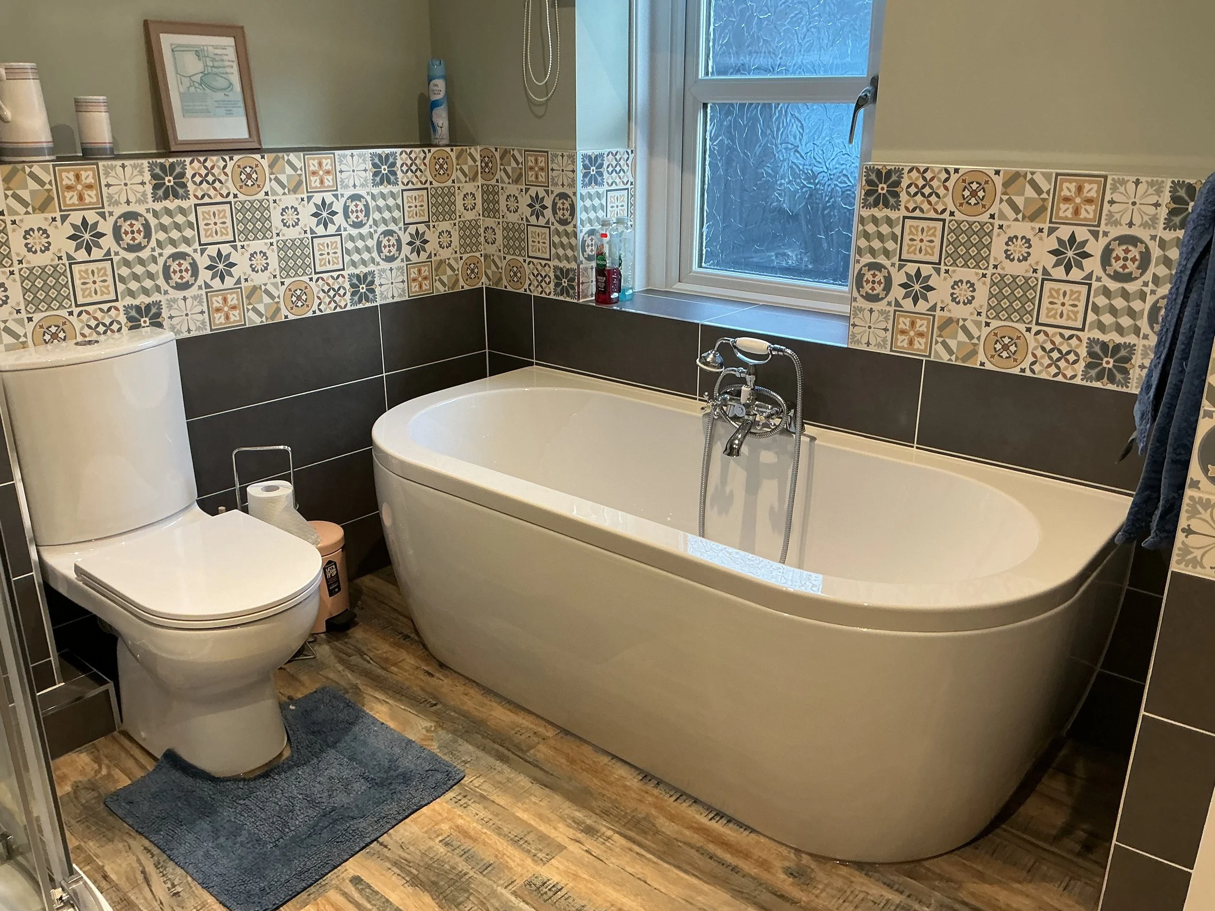 Stunning upstairs bathroom, newly refurbished in December 2025.