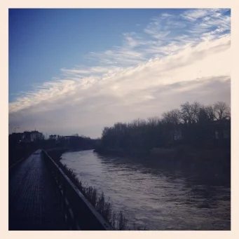 Misty morning on way to studio by the Avon Cut