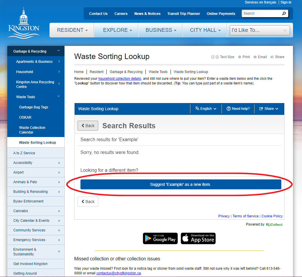 Image 2: Can’t find your item on the look up tool? Try using a generic or simpler name for your product, like ‘Battery’ versus “Energizer battery” and if you still can’t find it, please suggest that we add it.
