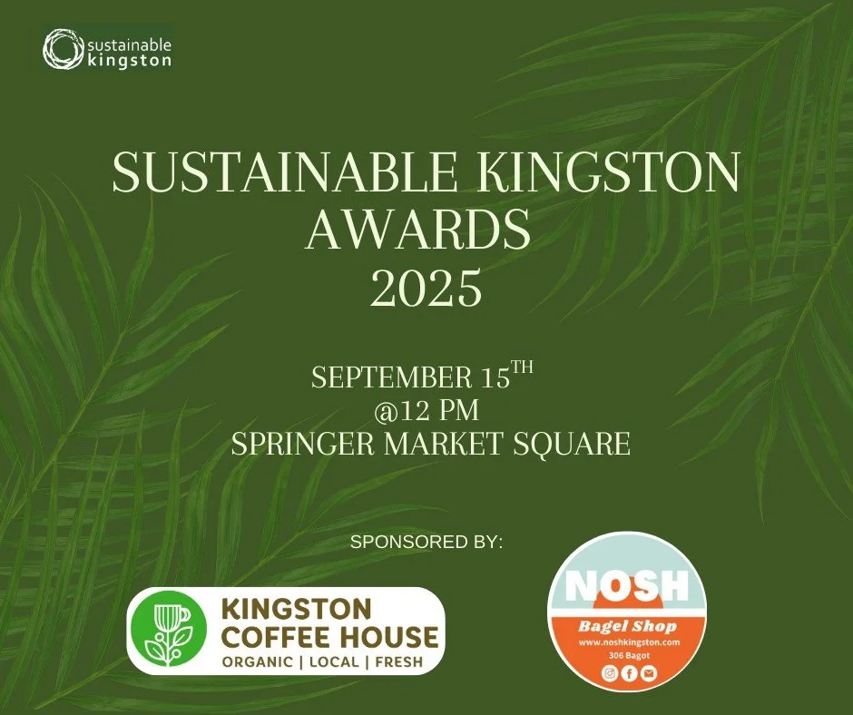 📣 The Sustainable Kingston Awards are almost here!

On September 15 at 12 PM, we will gather at Springer Market Square to recognize and celebrate the individuals and organizations leading the way in sustainability across our community.

We extend ou