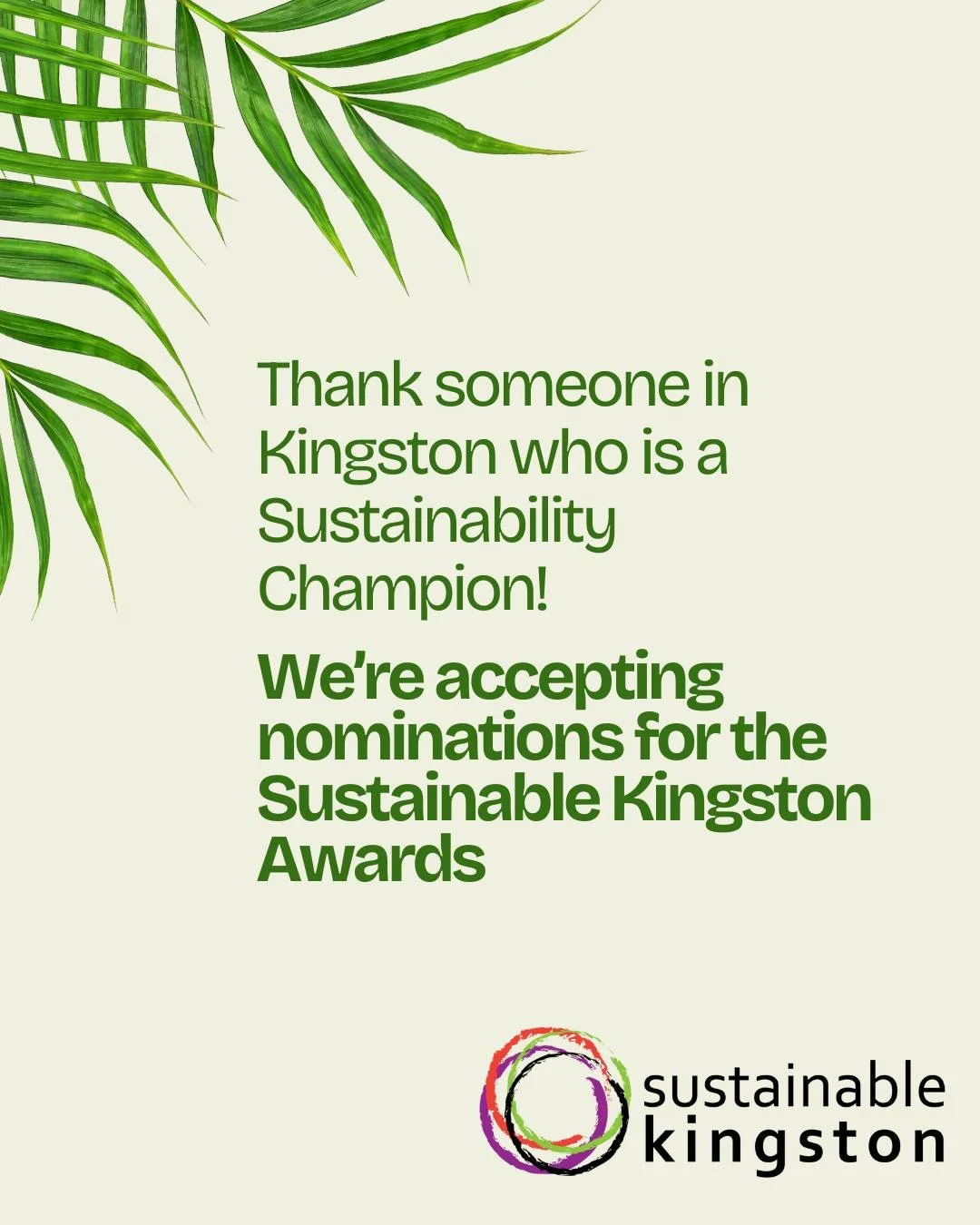 Last chance to nominate someone for this year's Sustainable Kingston Awards! Do you know a student or employee in school, the university or college community, or an organization in Kingston who's helping to make our community more sustainable? Nomina
