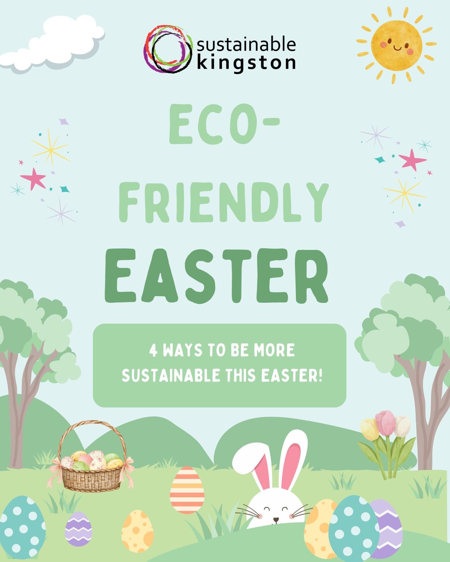 🐣🌿 Eco‑Friendly Easter 🌿🐣
Celebrating Easter doesn&rsquo;t have to mean extra waste! Here are 4 simple ways to make your Easter more sustainable this spring:

🥚 Skip plastic eggs and decorations in favour of reusable or DIY options
🍫 Choose loc