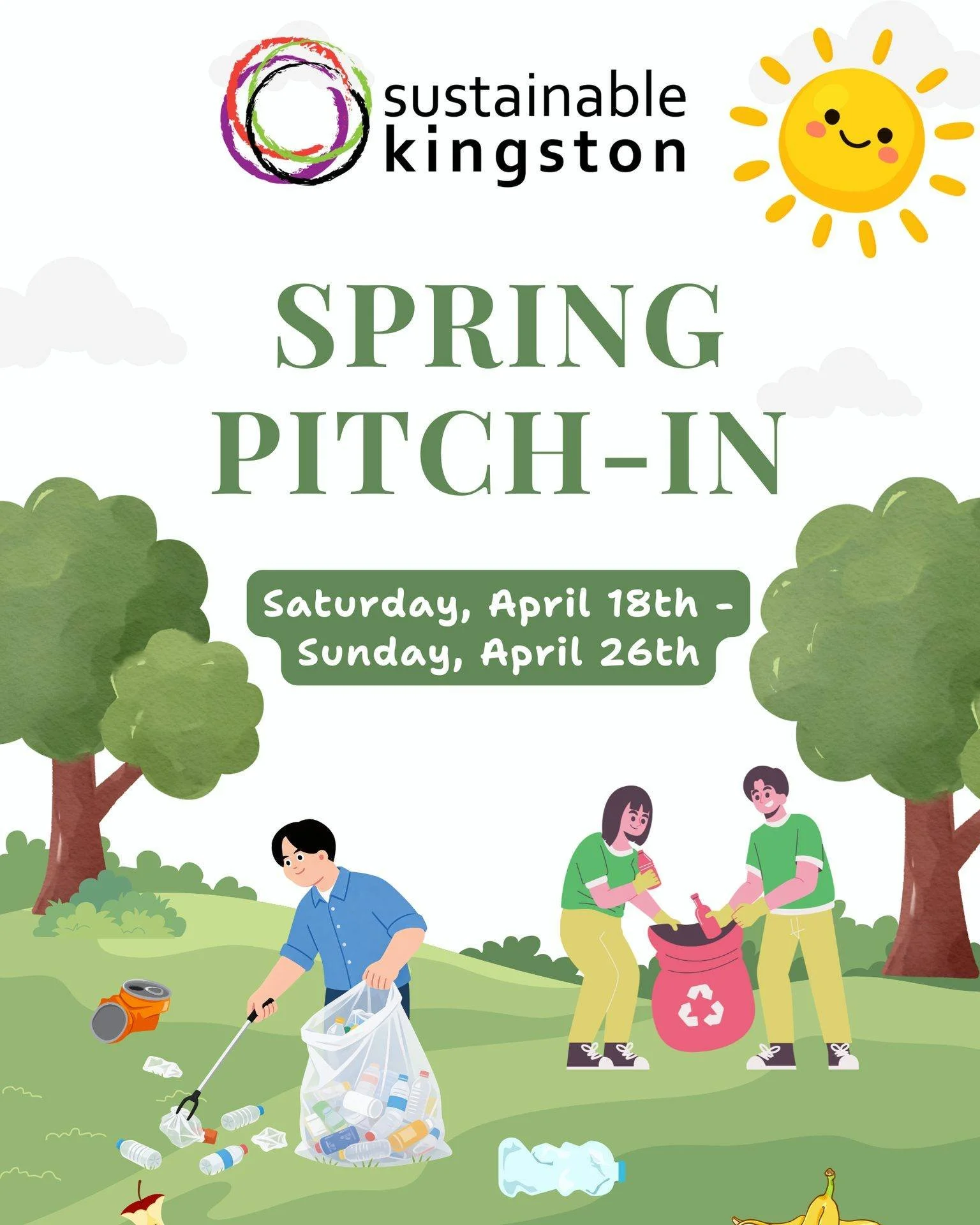 Let&rsquo;s welcome spring with cleaner streets, parks, and shorelines. 💚
Our Spring Pitch‑In runs April 18&ndash;26, grab a bag, bring a friend, and be part of the change.

Register with the link in our bio!