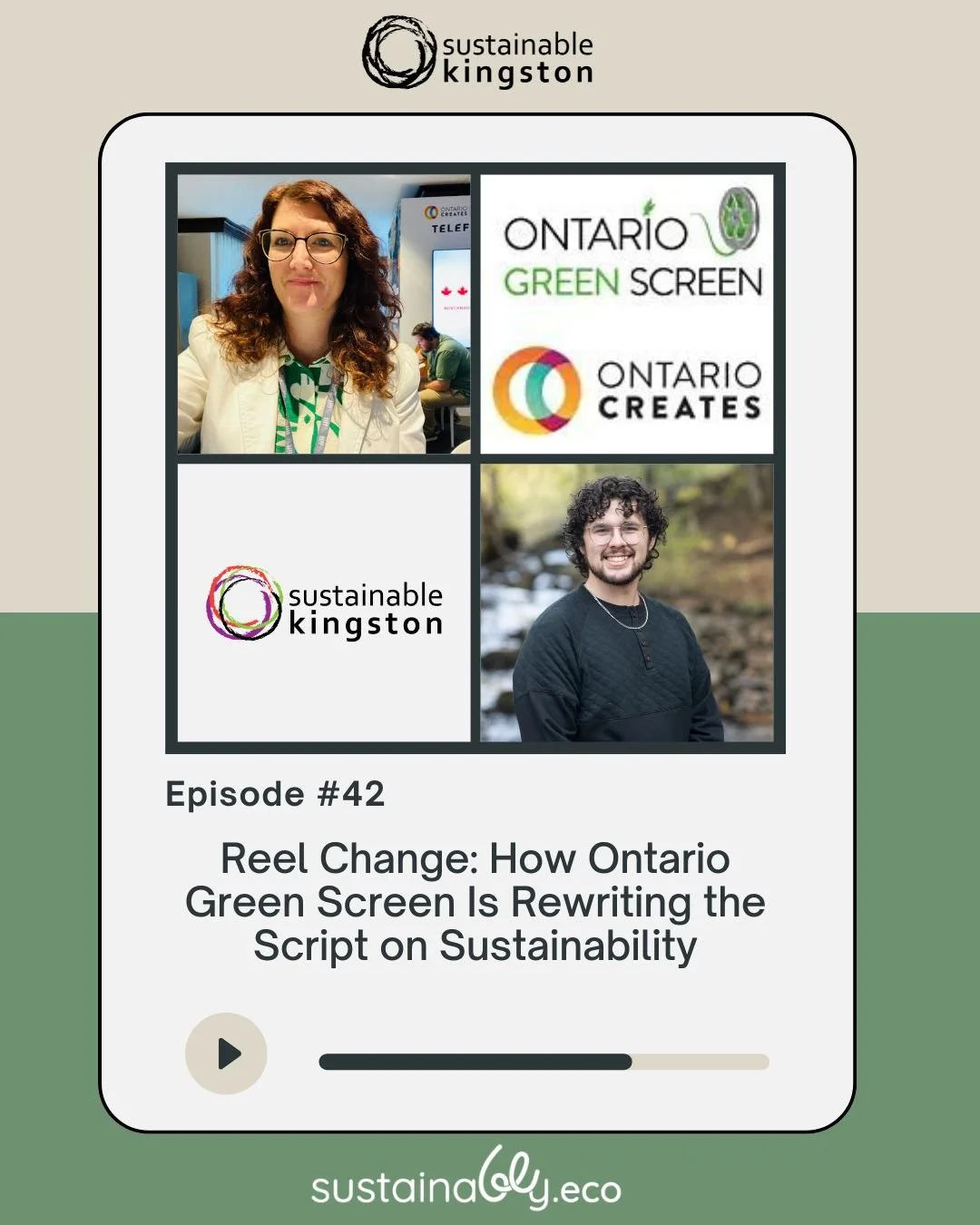🎙️ NEW EPISODE LIVE!

Our latest Sustainably.eco Podcast episode is here 🌱

Host Ben Skene chats with Jessica Jennings (Ontario Film Commission / Ontario Creates), who leads the Ontario Green Screen program 🎬

With 20+ years in film + sustainabili