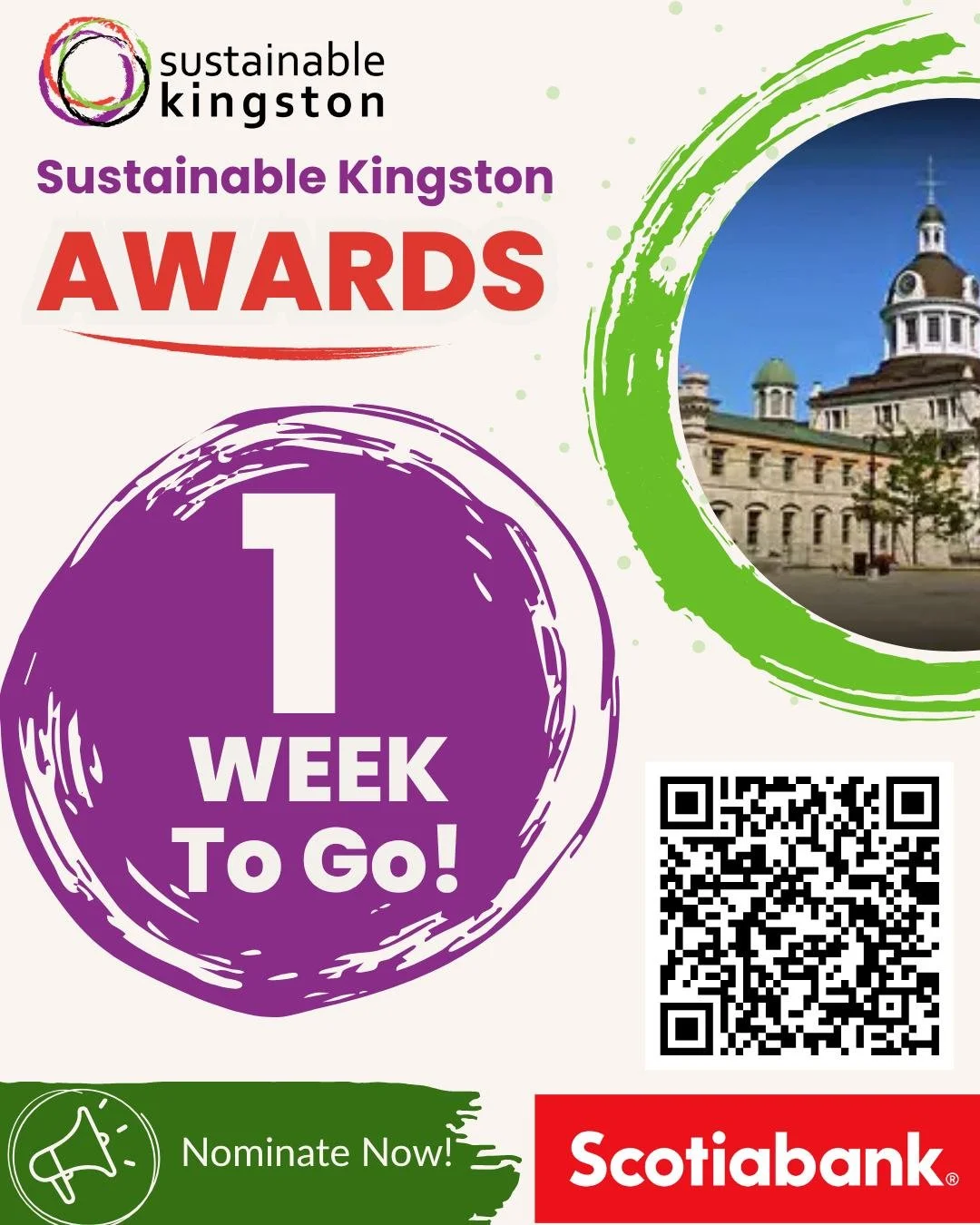 ⏰ One week left to nominate a sustainability champion!

The countdown is on! There&rsquo;s only one week left to submit your nominations for the 2026 Sustainable Kingston Awards and help celebrate the people, organizations, and youth who are creating