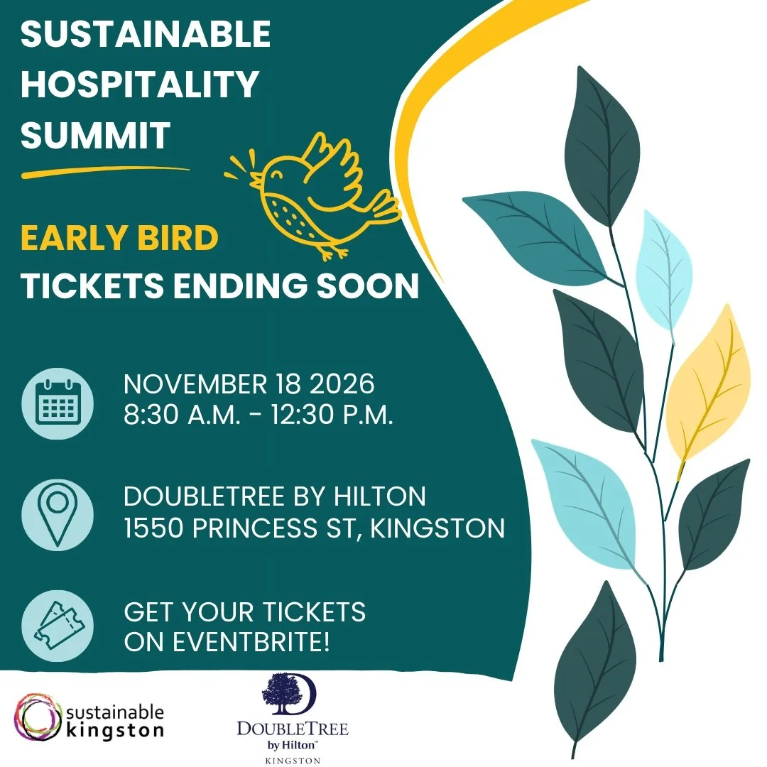 🎟️ Early bird tickets are ending soon!

Planning to join us for the Sustainable Hospitality Summit on November 18? Now's a great time to secure your ticket before early bird pricing ends!

Join Sustainable Kingston and people from across tourism, tr