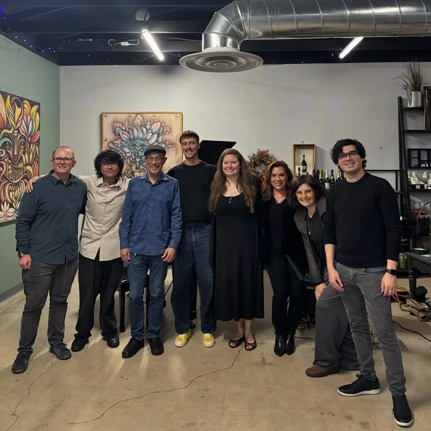 Sometimes I play bass 🎶 So much fun and a definite perk of being on the board of @iajsandiego is getting to perform with this great group of musicians and learning so much every Saturday from @kamaukenyatte !!! Many thanks to @vinyasd for hosting. #