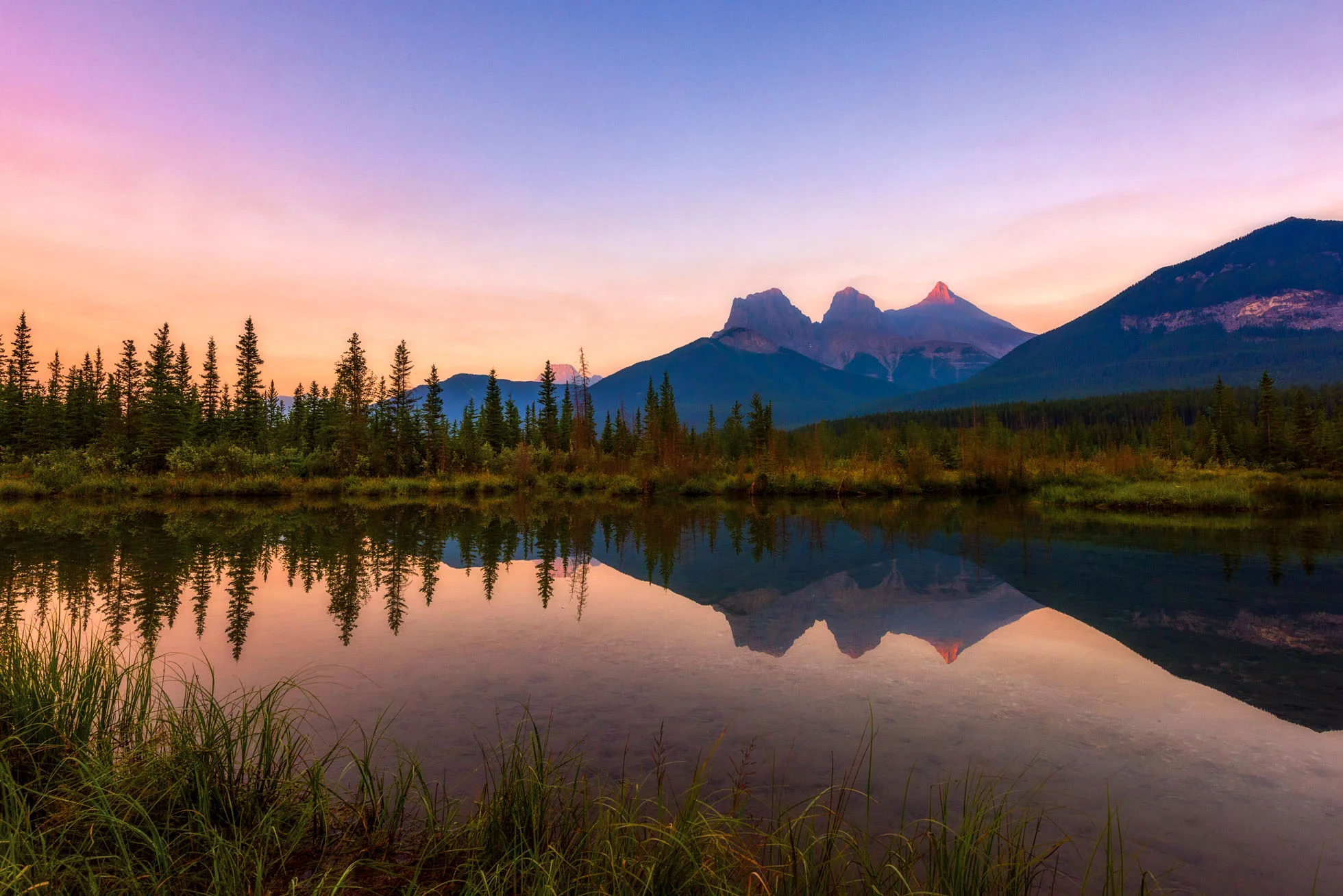 Three Sisters reflection at Sunrise 