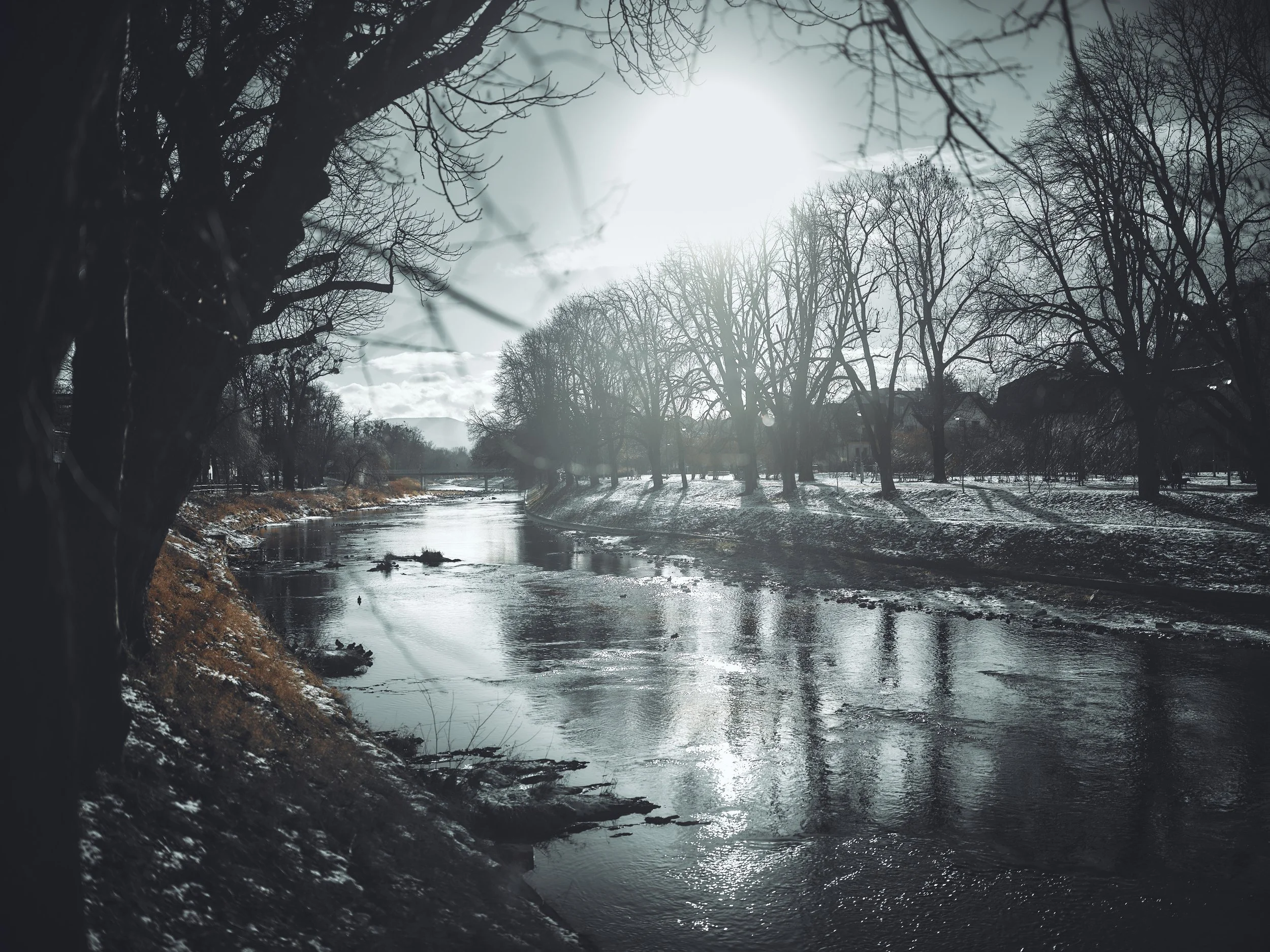   [ Cieszyn, and Polish / Czech border river Olza, as well as next photos skyline view from castle hill in that town ]  