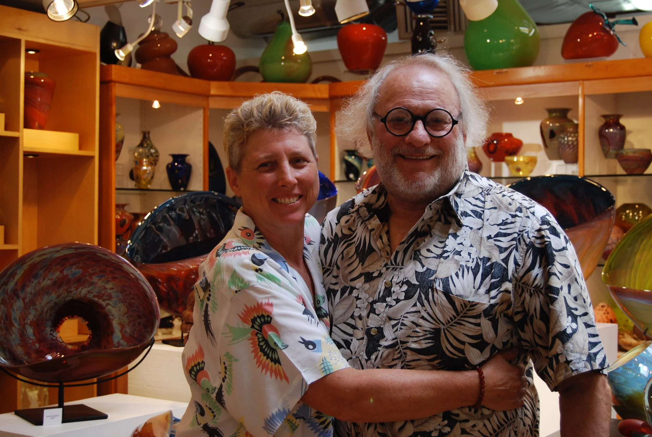 Elodie and Marvin Lipofsky 2012 at Liquid Light Glass