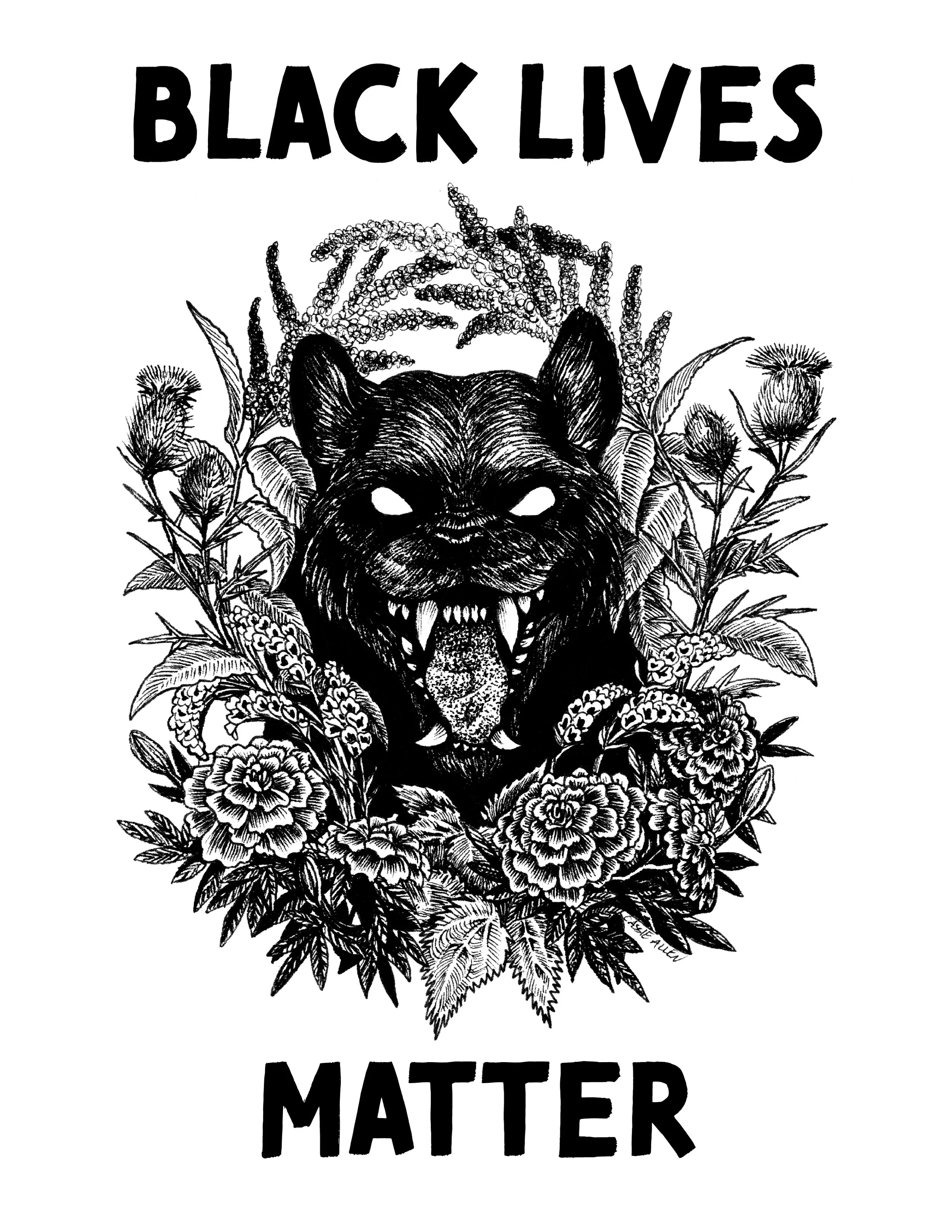 BLM Free Poster Design - Botanical Panther - 8.5 x 11