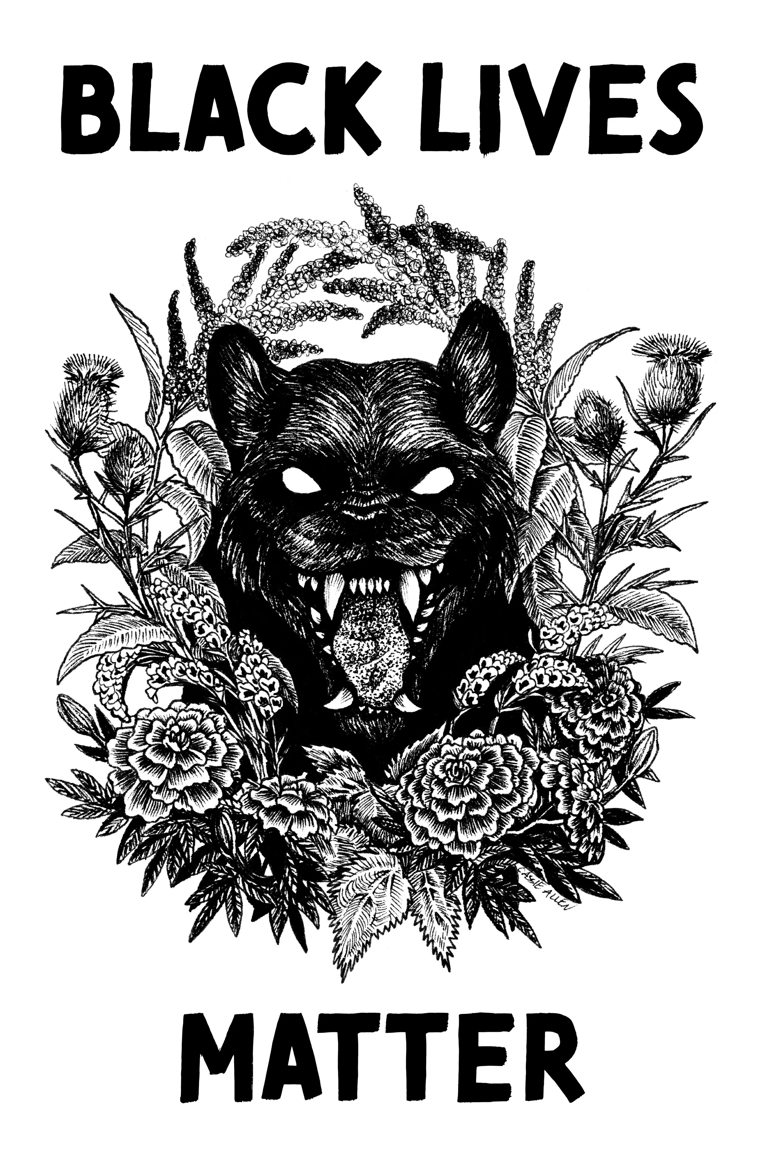 BLM Free Poster Design - Botanical Panther - 11 x 17