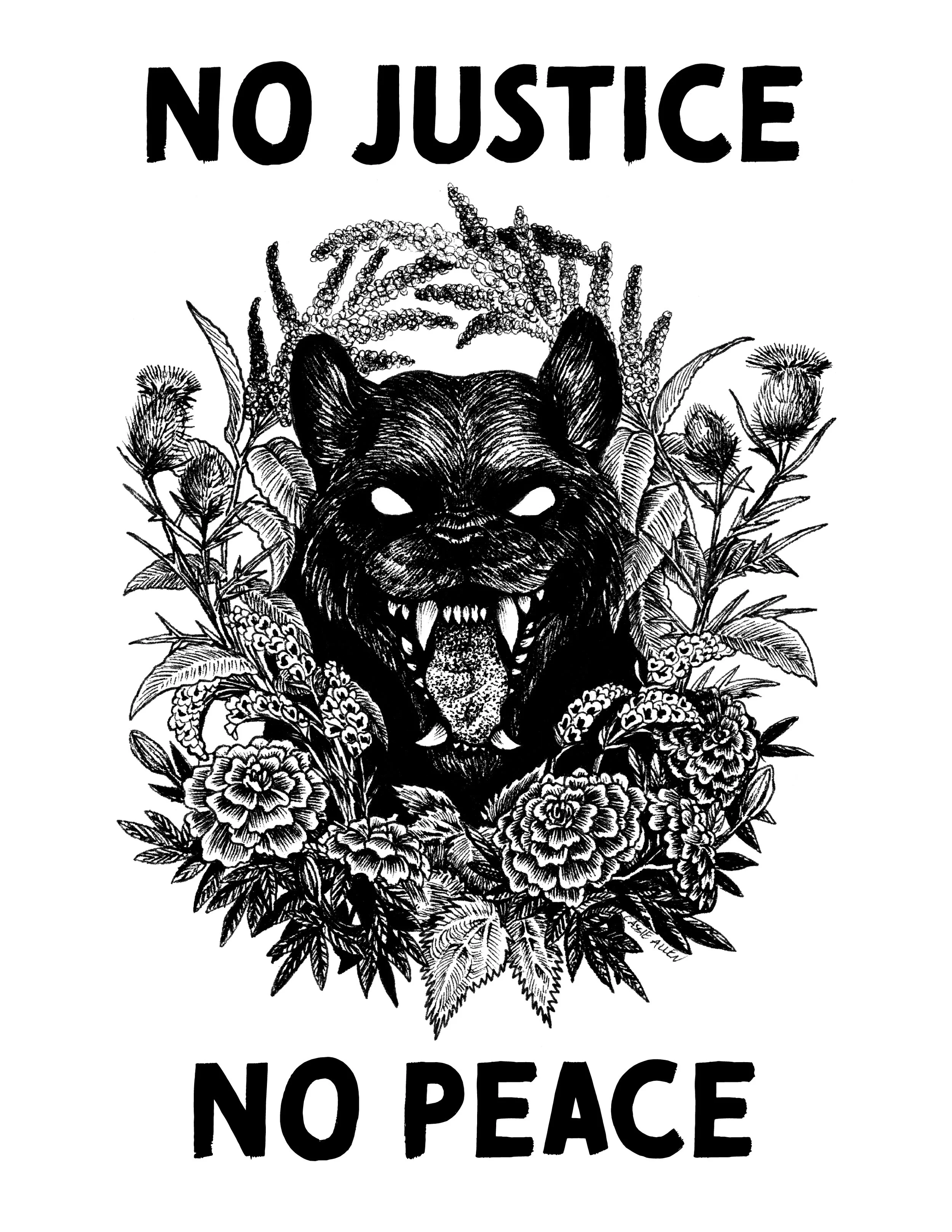 BLM Free Poster Design - Botanical Panther - 8.5 x 11