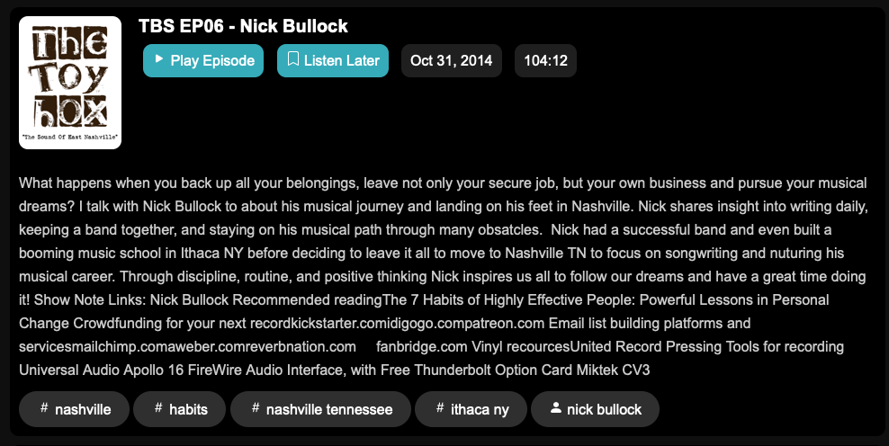 The Toy Box: Nick Bullock Interview