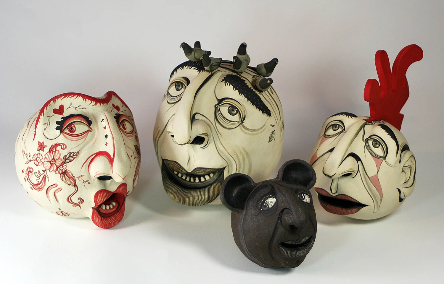 Dinner for Thirty Souls. Stoneware and underglaze, cone 6, variable dimensions, 2014