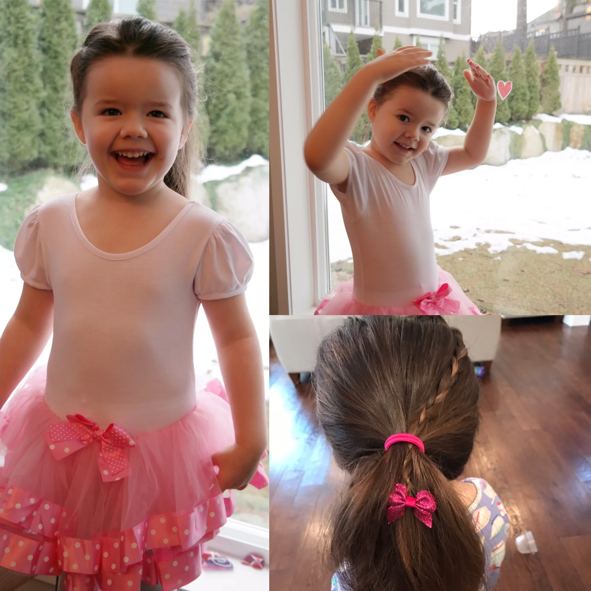 Our princess demonstrating some of her latest ballet moves. She would wear this tutu everywhere if we'd let her.