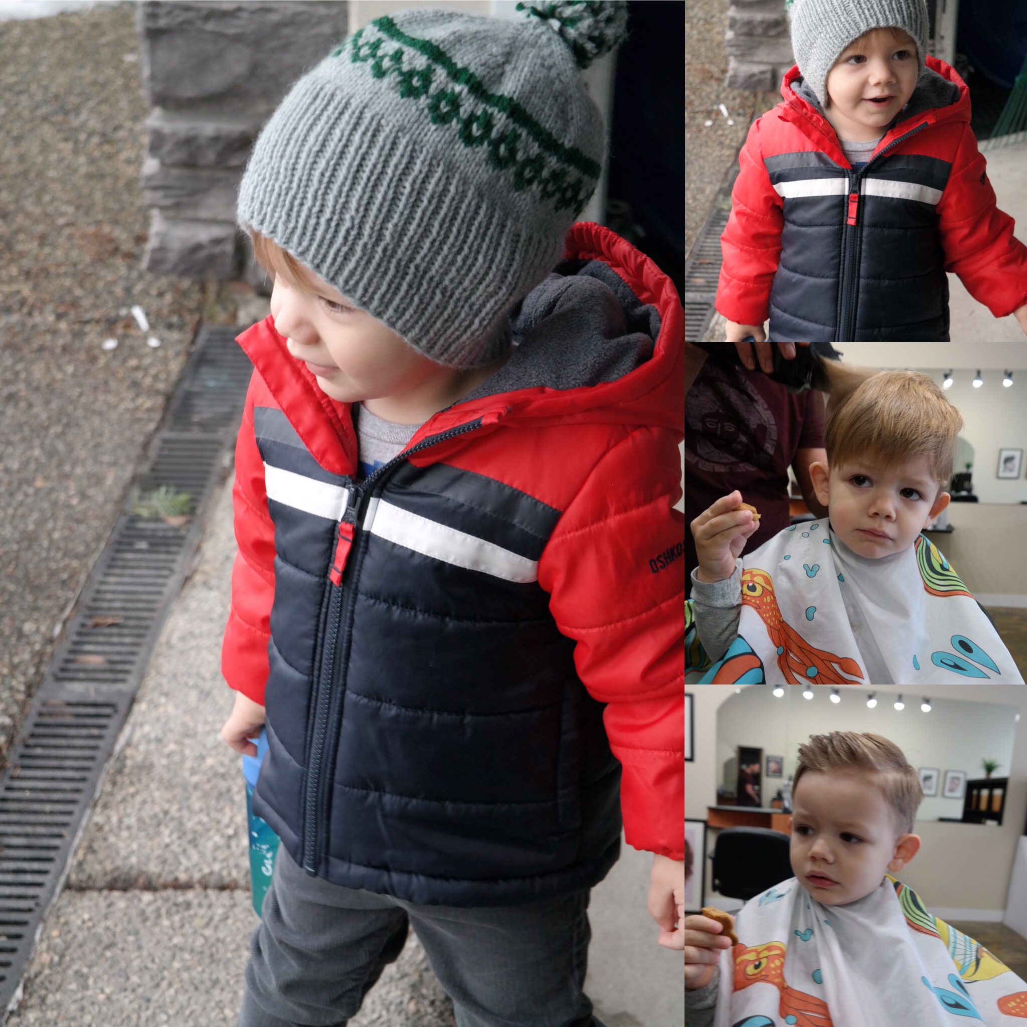 Henry getting ready for his big family day weekend; from hipster to gentleman.