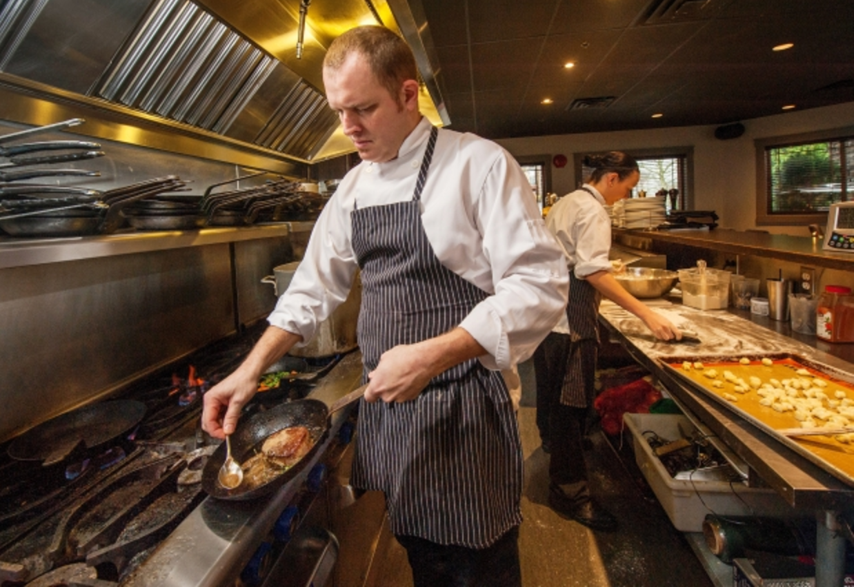 "Chef Alistair Veen makes his beef tenderloin, a staple on the menu at Tap Restaurant in South Surrey." ARLEN REDEKOP / VANCOUVER SUN