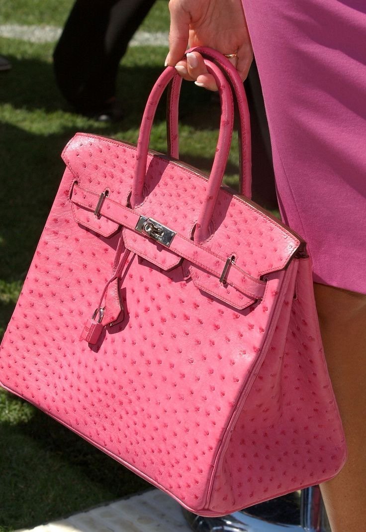 Hermes style kelly bags pink ostrich handbags