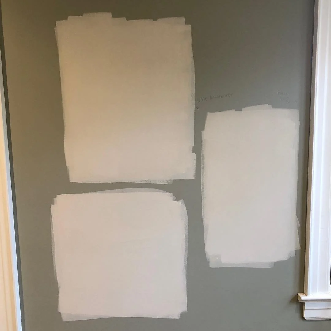 Believe it or not they are all very different colors 😂 #benjaminmoore #beigefordays #bigboyroom