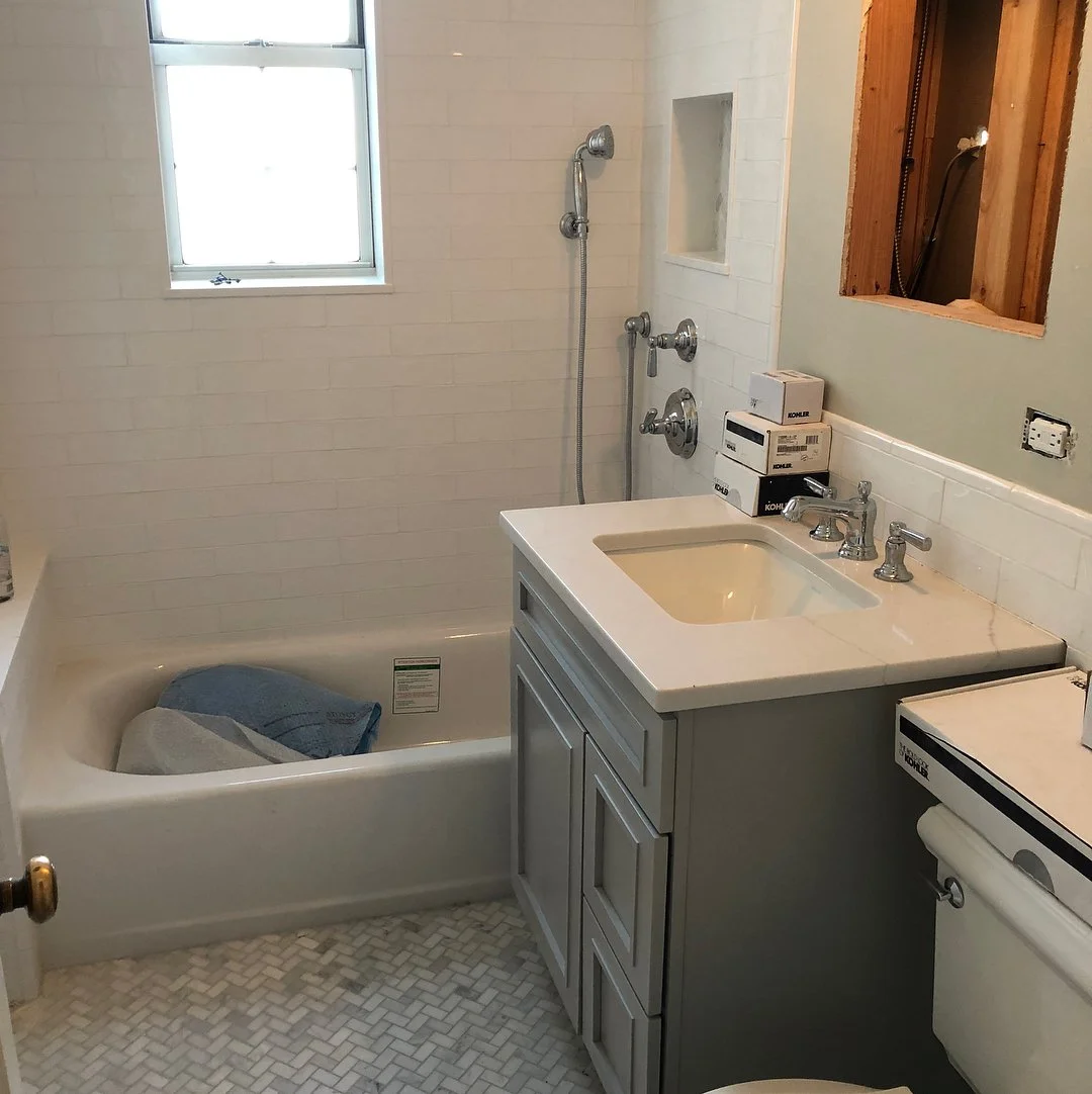 Progress!! Will probably be the only apt in this building up to code! #coopproject #larchmont #prewarbuilding #renovation #finalstages