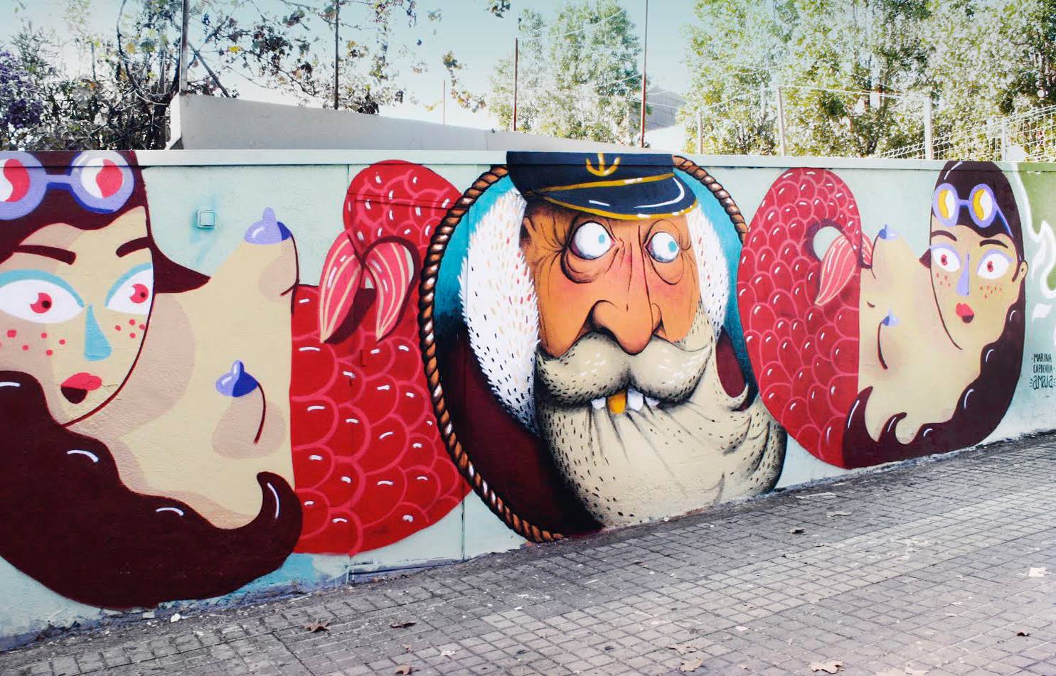 Murail painted with Amaia Arrazola in Barcelona, Spain, 2015.