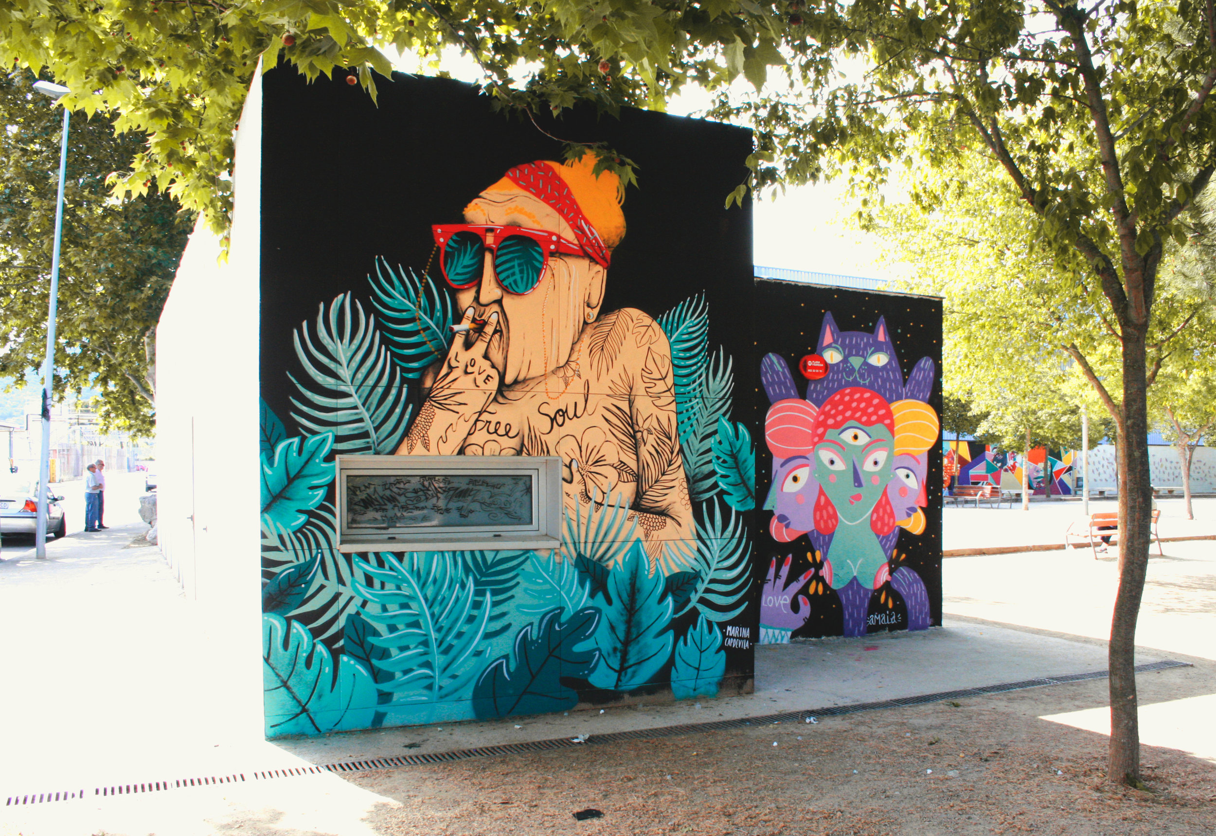 Mural painted next to Amaia Arrazola in La Llagosta, Spain, 2015.