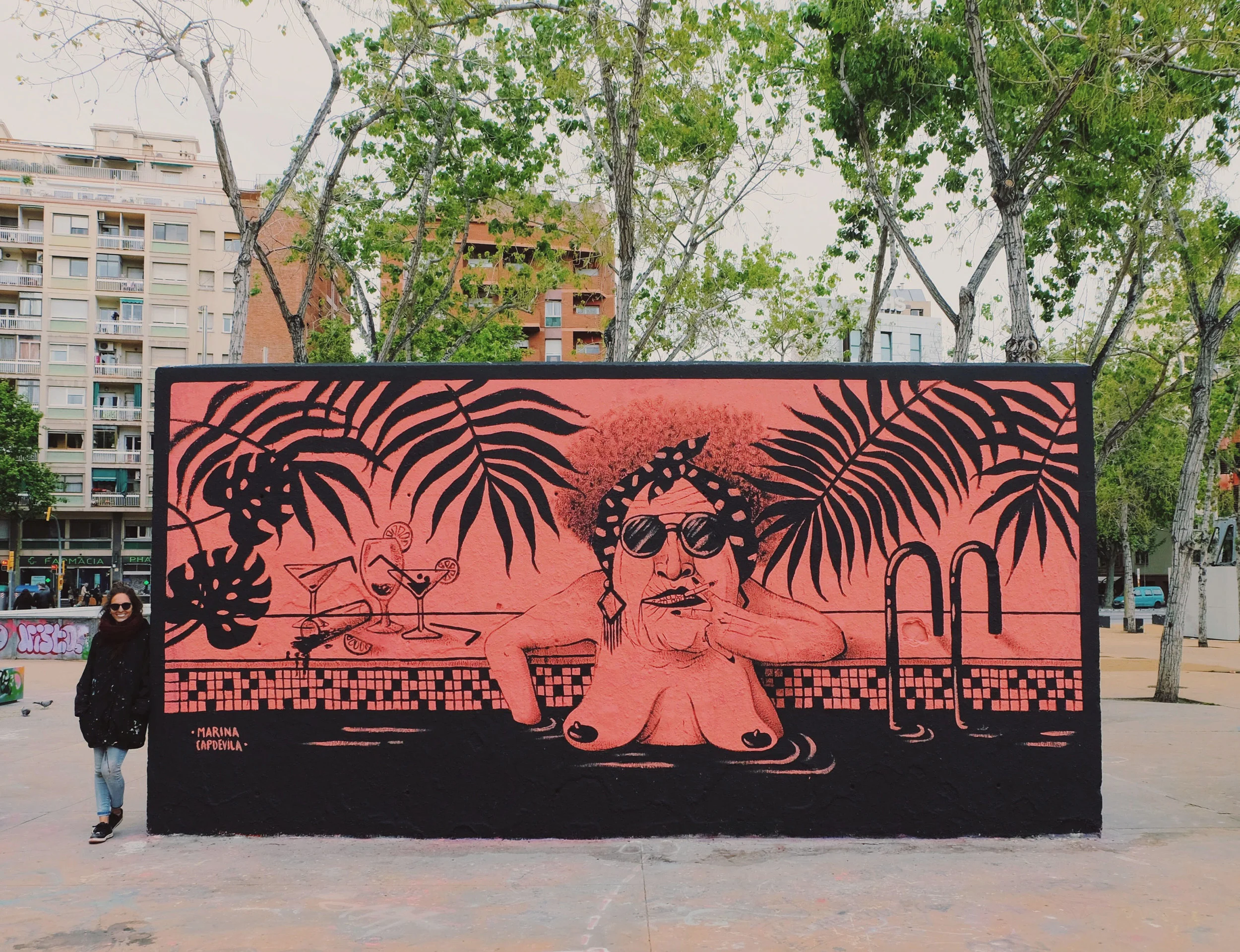 Mural painted at 3 Xemeneies Park, Barcelona 2017