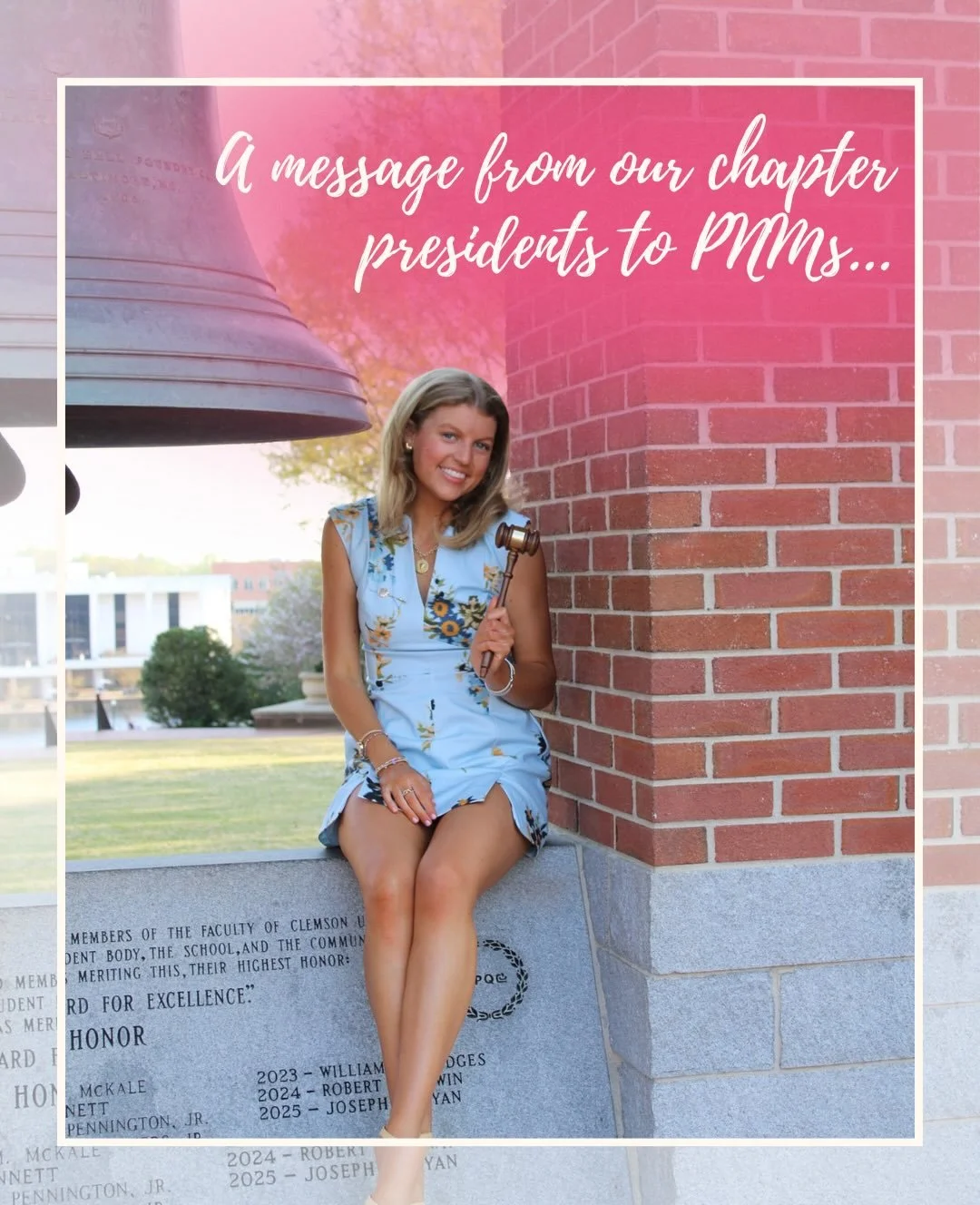 Thinking about registering for Primary Recruitment? Read some words from our chapter presidents!! 💌💌

#GoGreek #Recruitment #ClemsonPanhellenic #LoveBeyondLetters