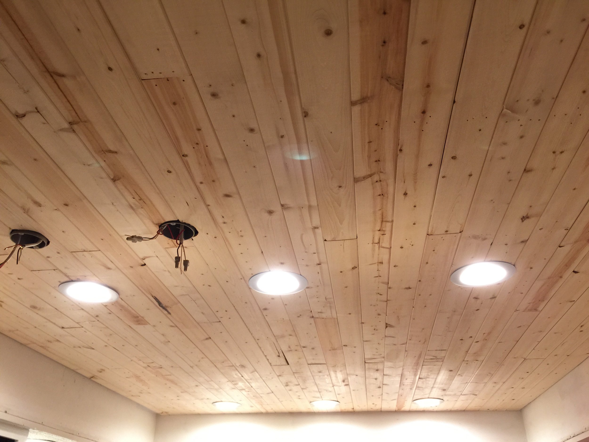 Here's the finished ceiling before paint.