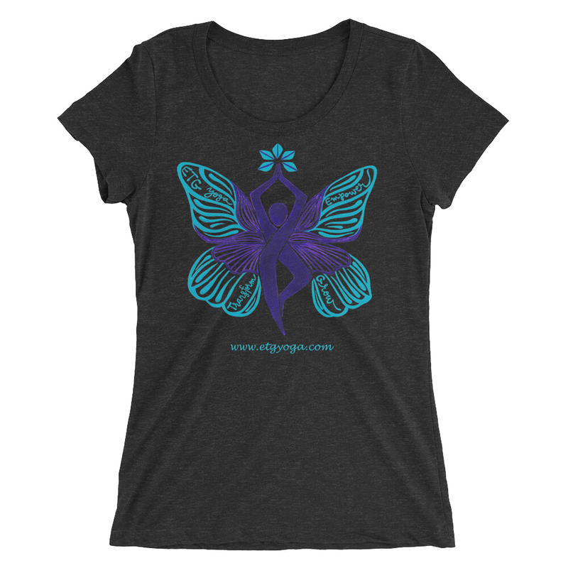 ETG Butterfly T-Shirt - Charcoal Black Triblend (S,M,L,XL) - $26. (2XL) - $28