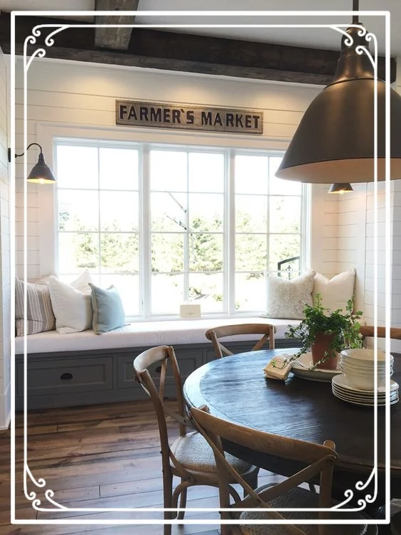 Add our boutique shiplap wood wall panels to make your dining room a focal point. (photo from: southernliving.com)