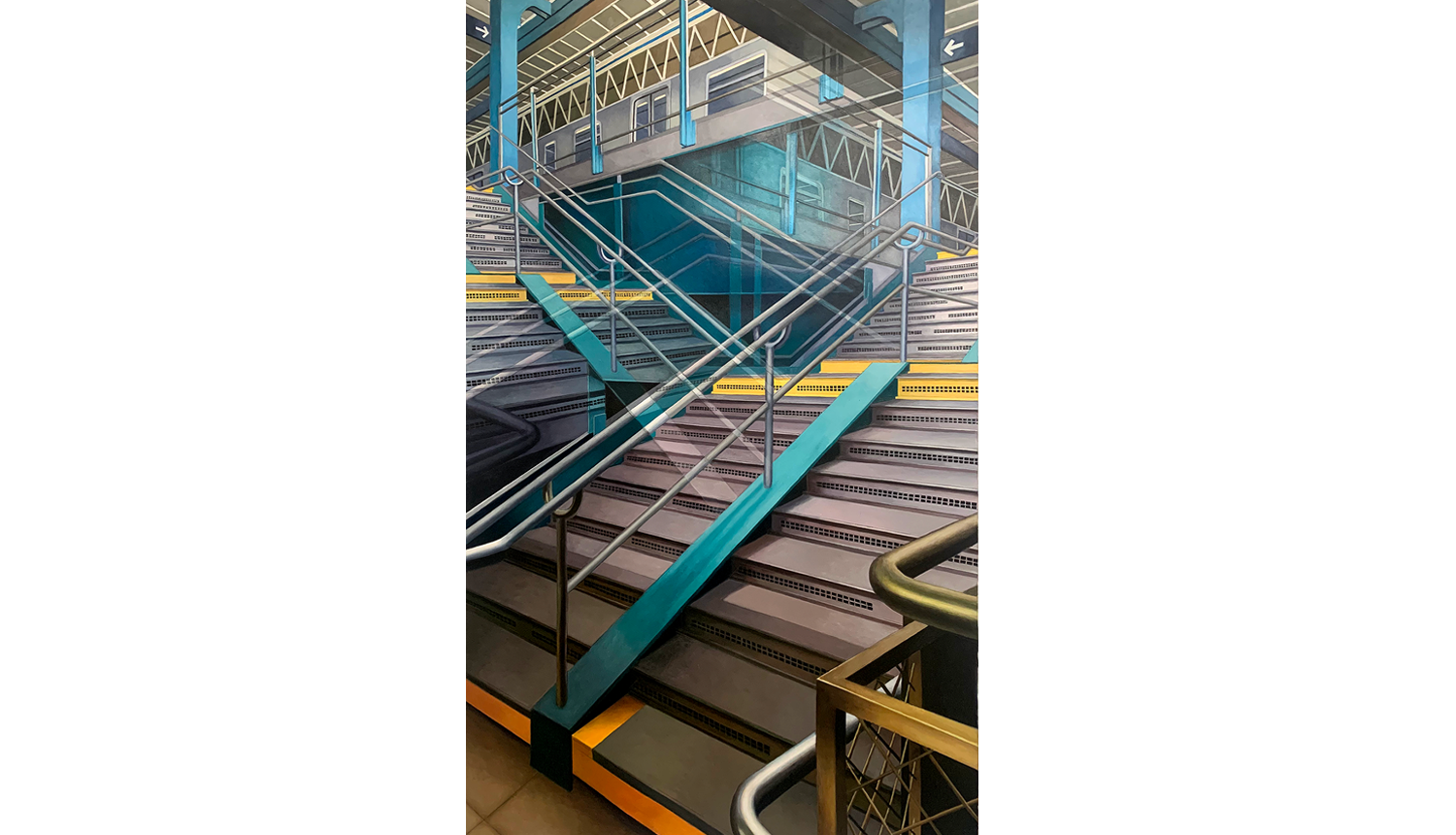 Double Vision/ Stillwell Avenue Station, 2020 Acrylic on paper 36 x 62”