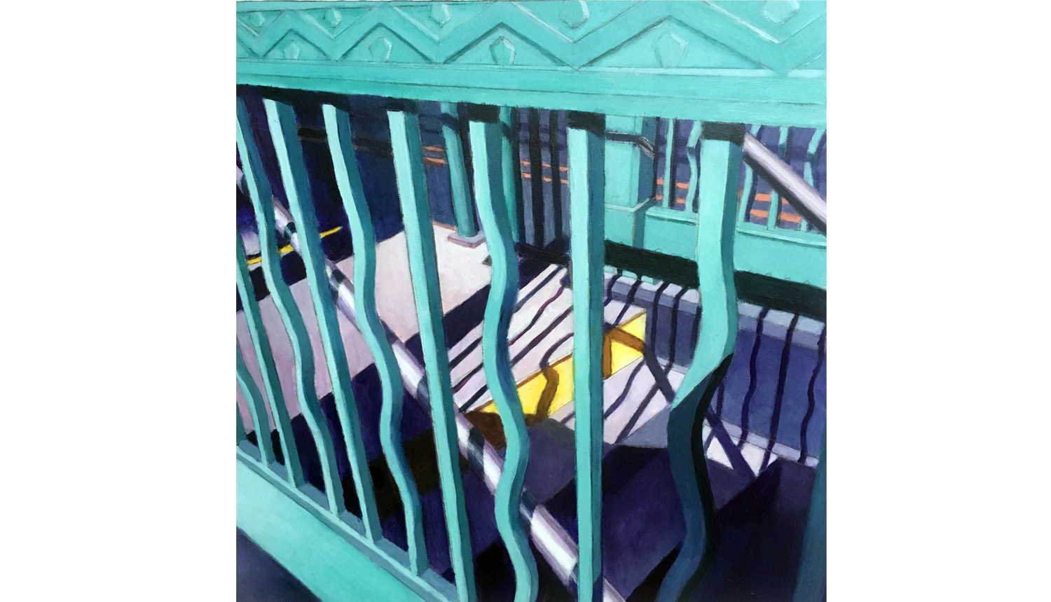 Aqua Entrance , 2019 Acrylic on board, 8 x 8”